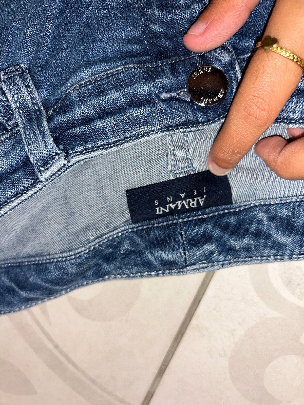 Pantaloni slim in denim Armani Jeans, foto 2