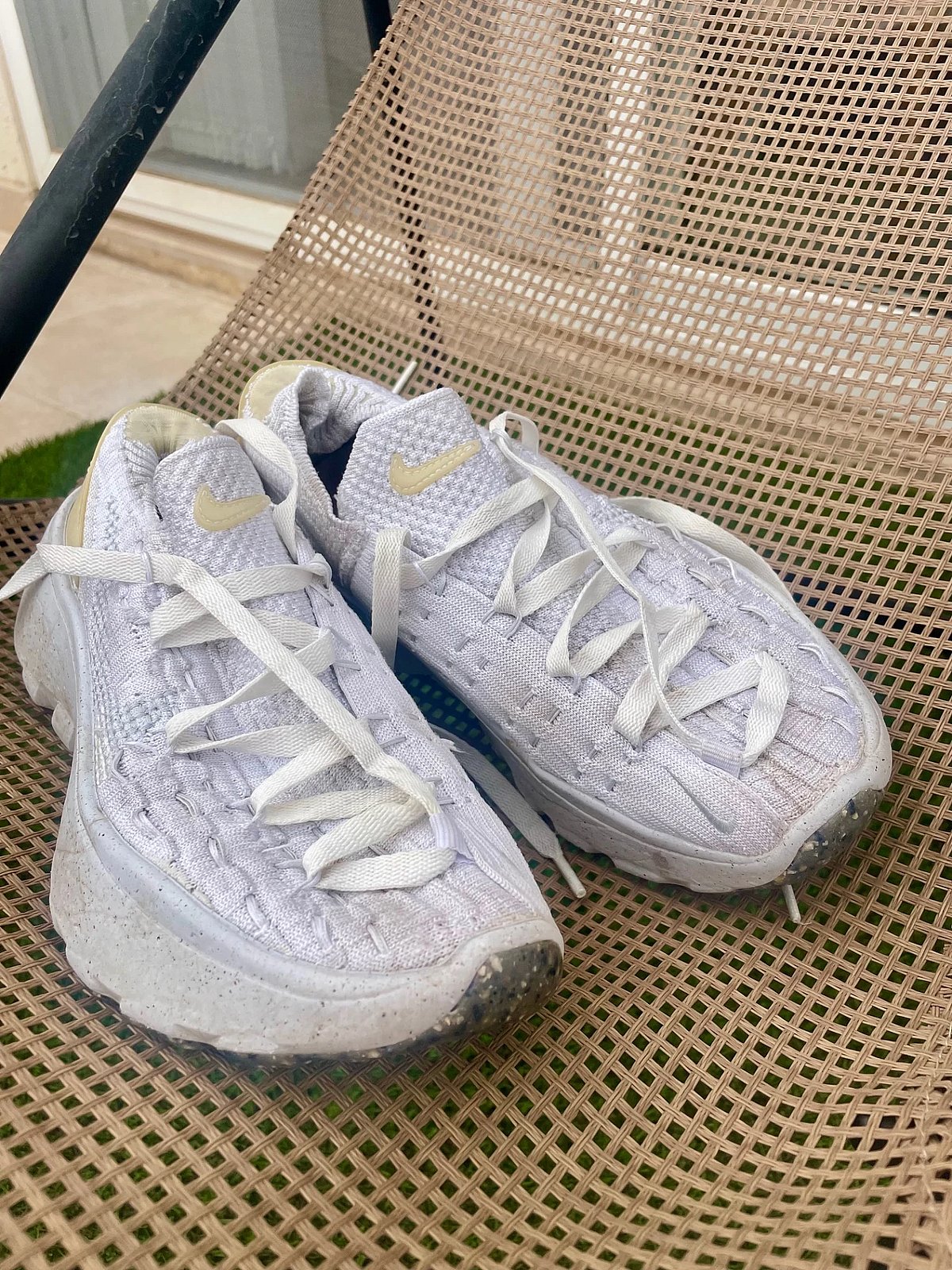 Nike White Knit Platform Trainers, photo 5