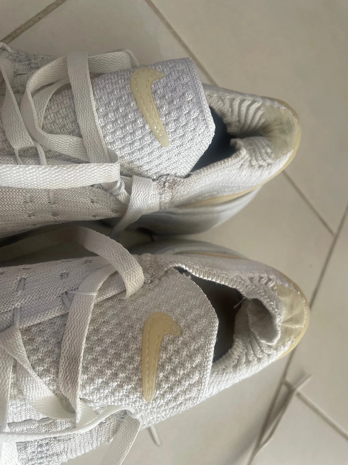 Nike White Knit Platform Trainers, photo 3