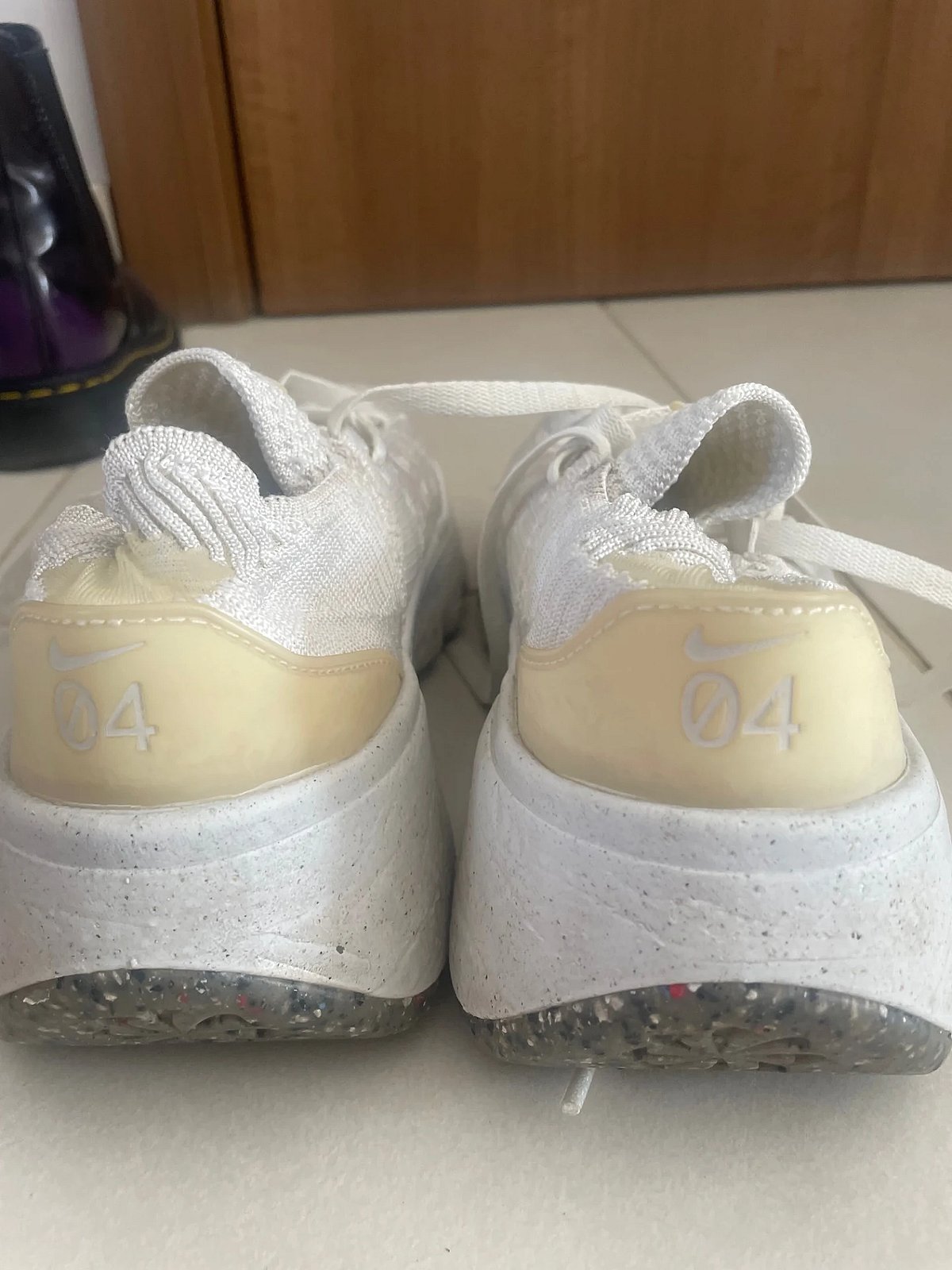 Nike White Knit Platform Trainers, photo 7