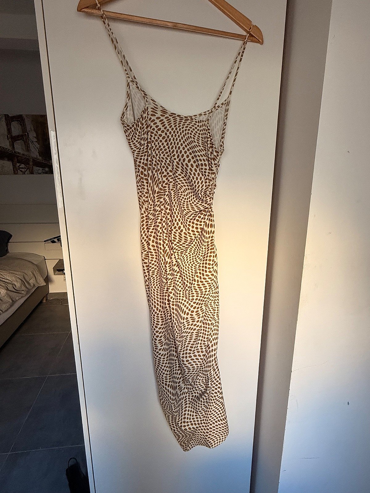 Bershka ruched patterned midi dress, photo 3