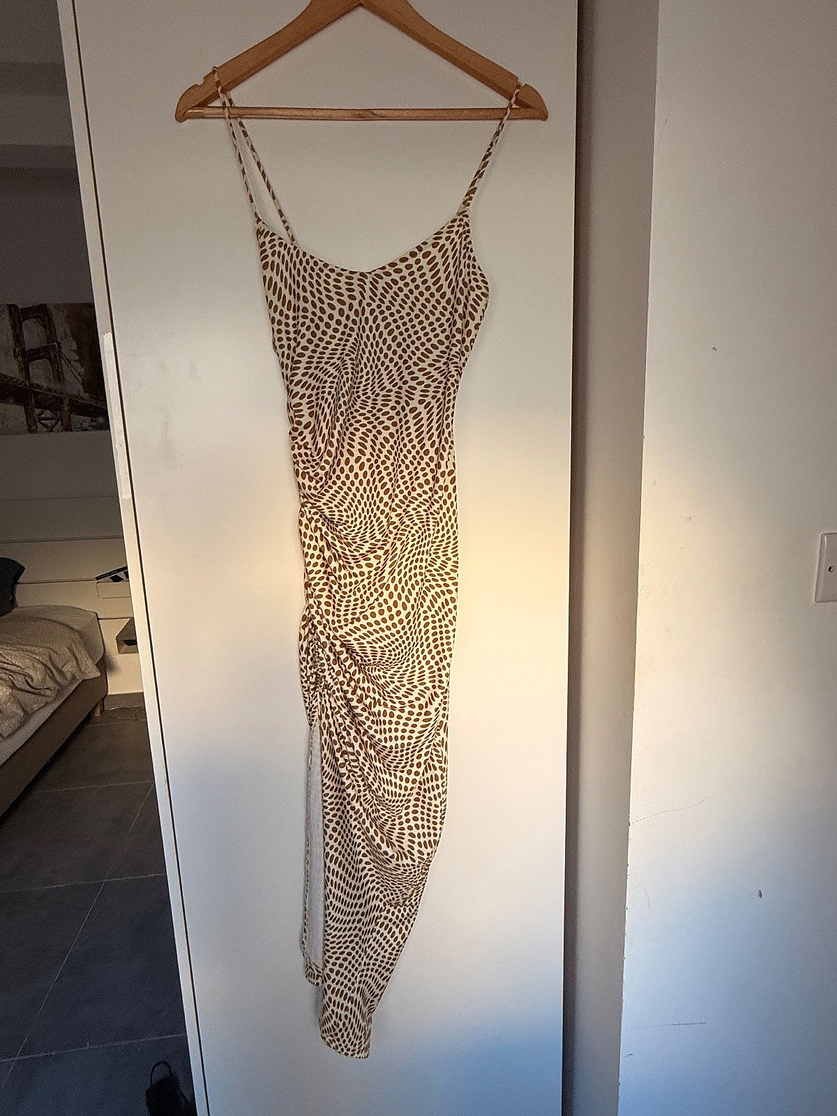 Bershka ruched patterned midi dress, photo 2