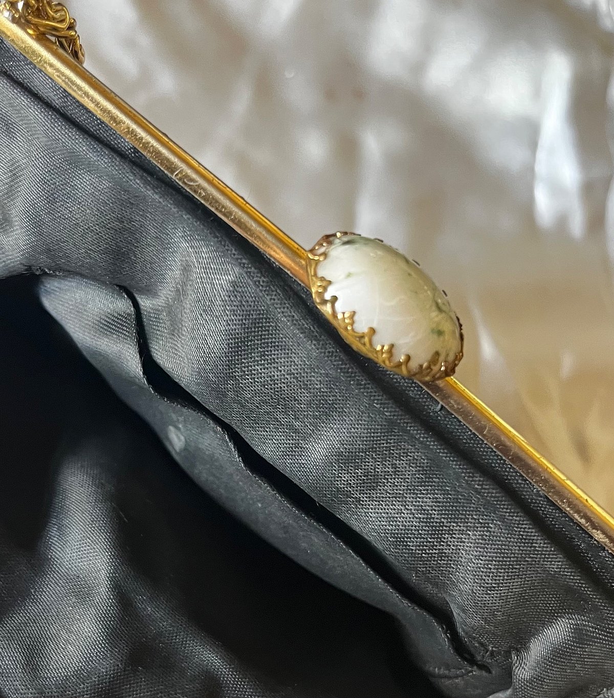 Vintage Black Satin Evening Bag, photo 4