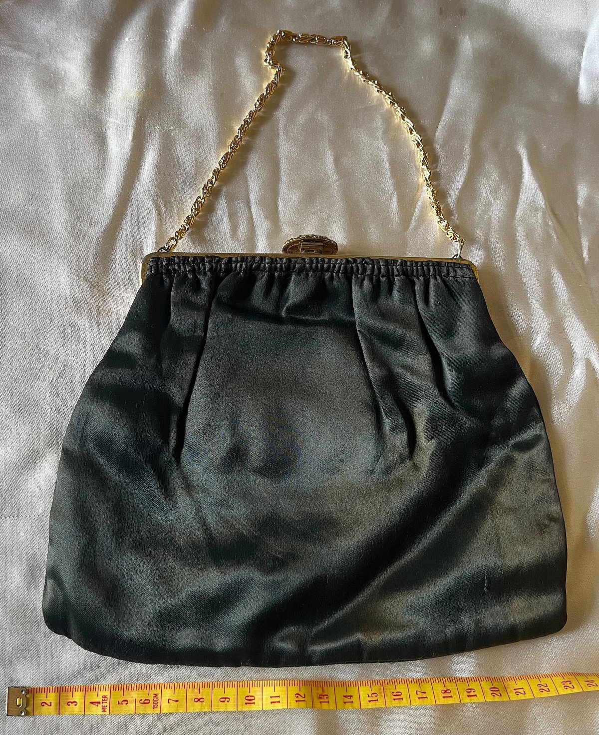 Vintage Black Satin Evening Bag, photo 2