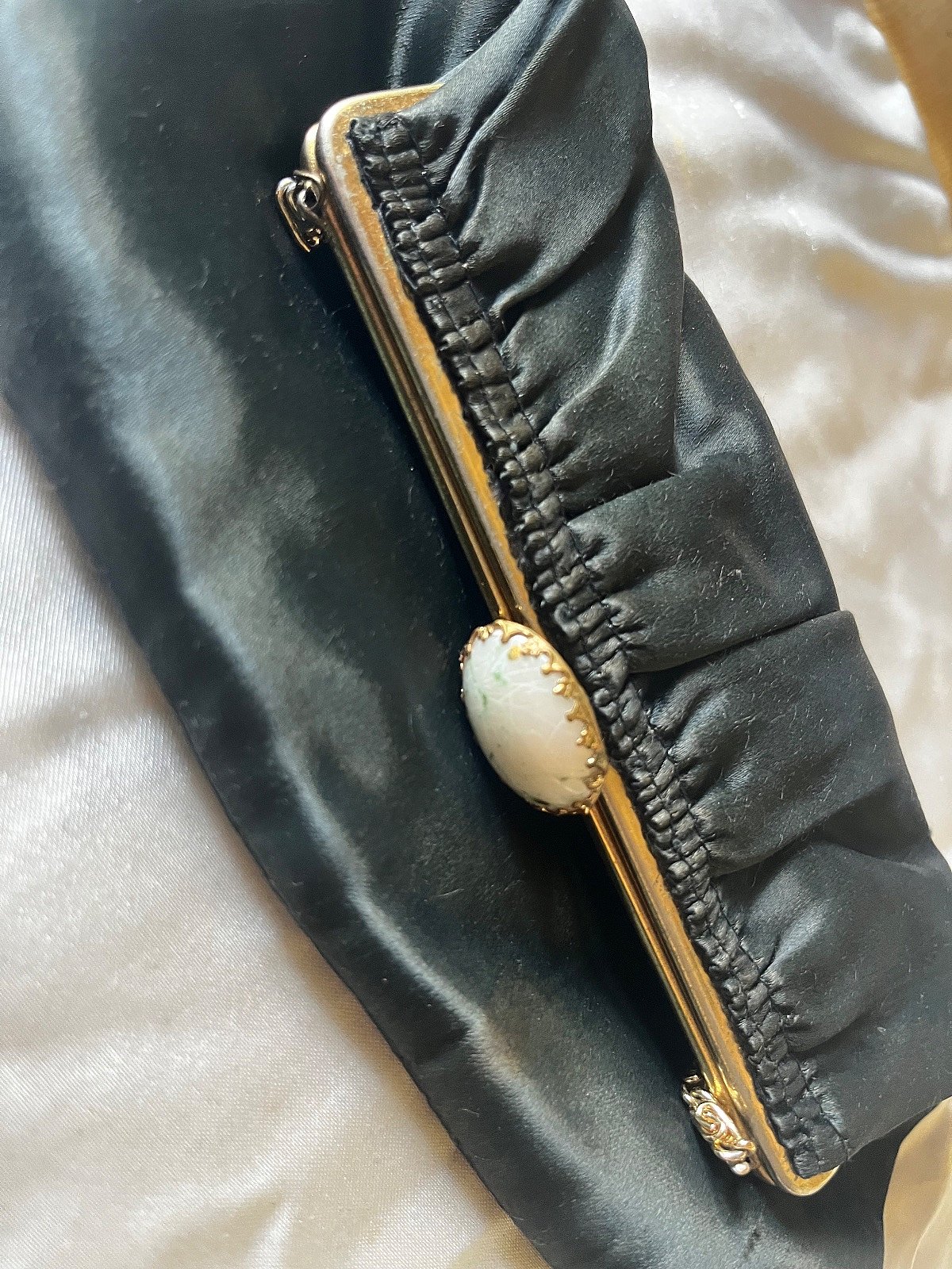 Vintage Black Satin Evening Bag, photo 7