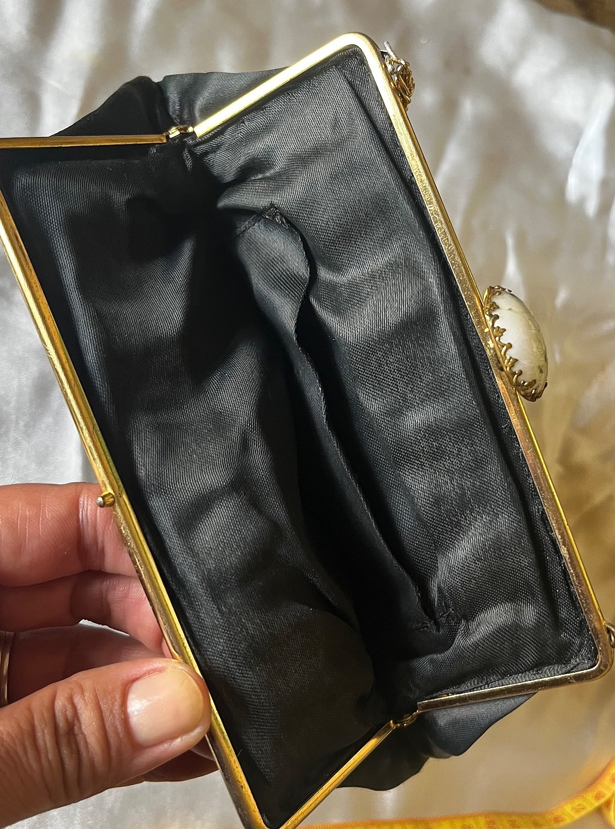 Vintage Black Satin Evening Bag, photo 5