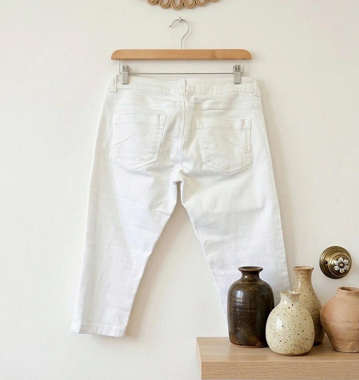 White Baxter Cropped Trousers, photo 2