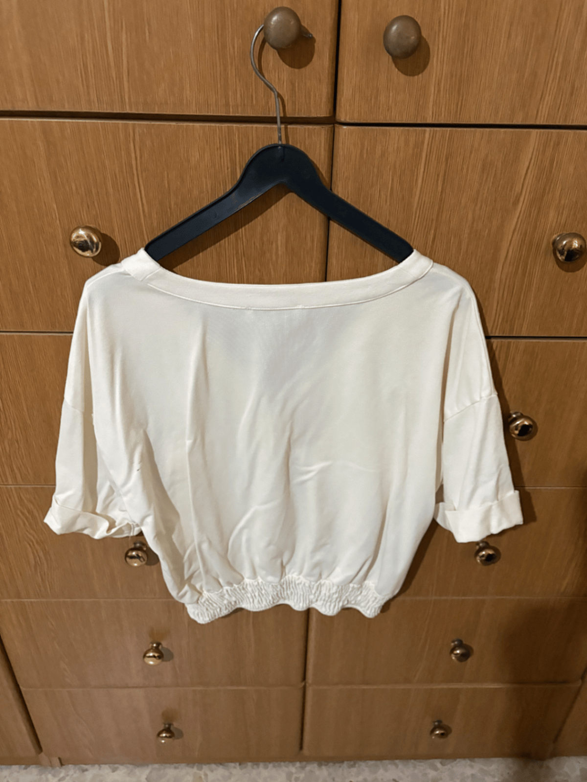 Bershka Cream Cropped Blouse, photo 2