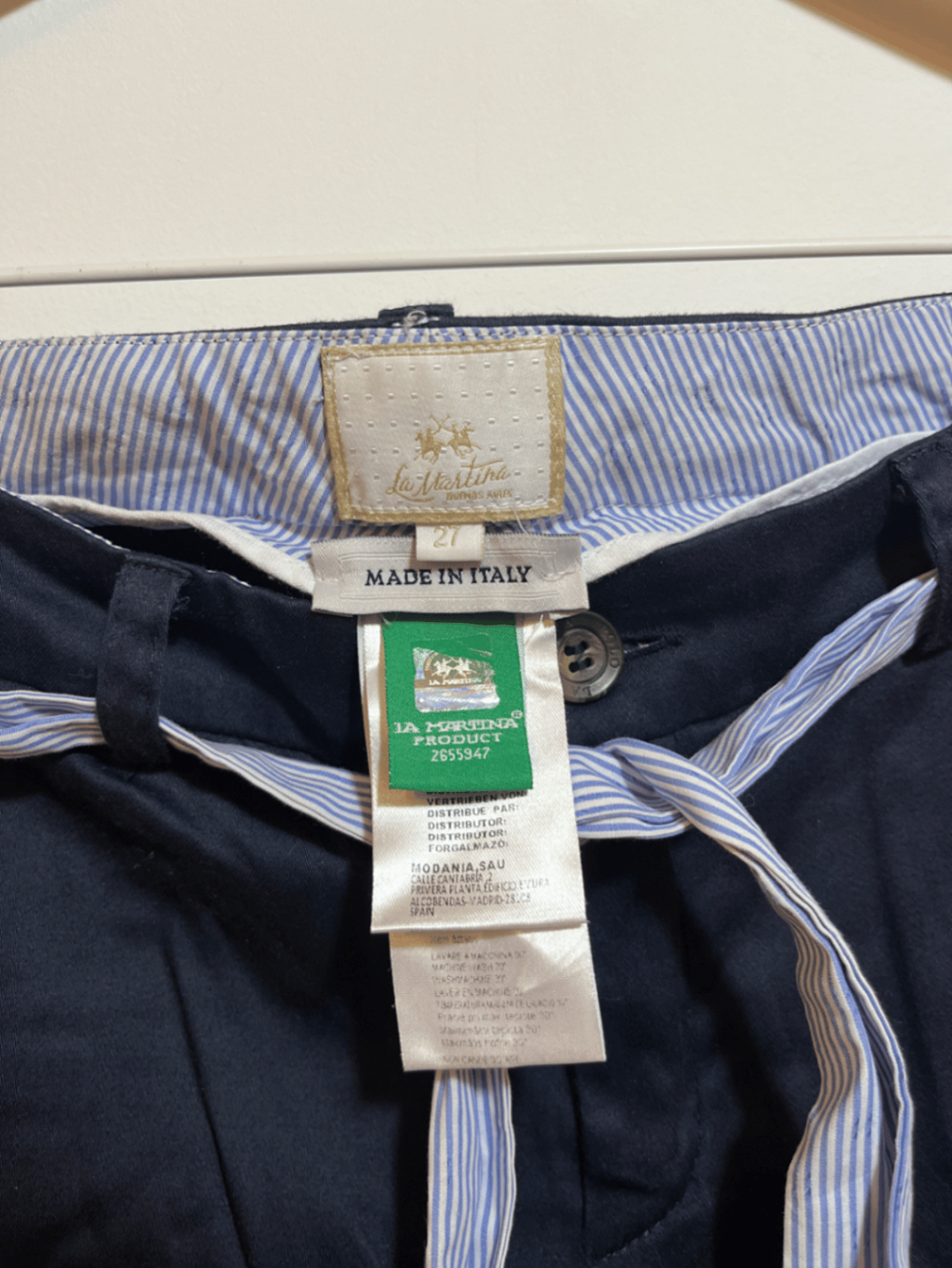 La Martina Navy Cropped Trousers - photo 2
