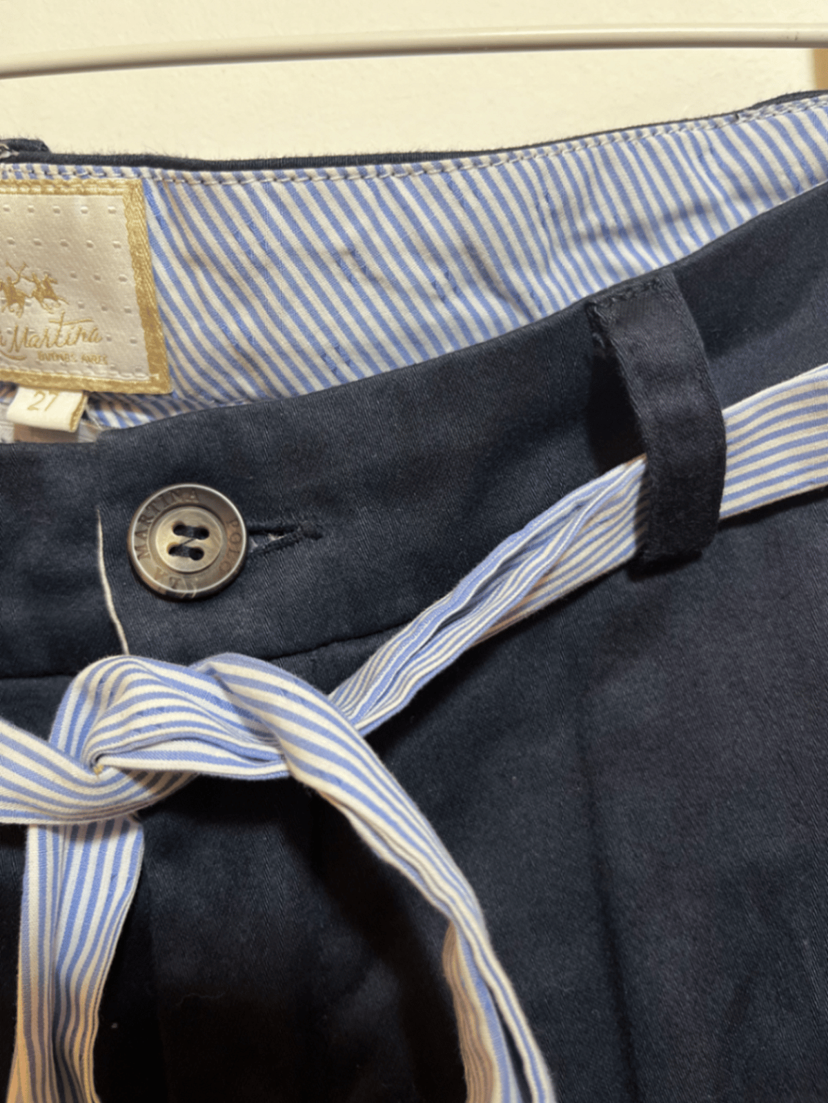 La Martina Navy Cropped Trousers - photo 3