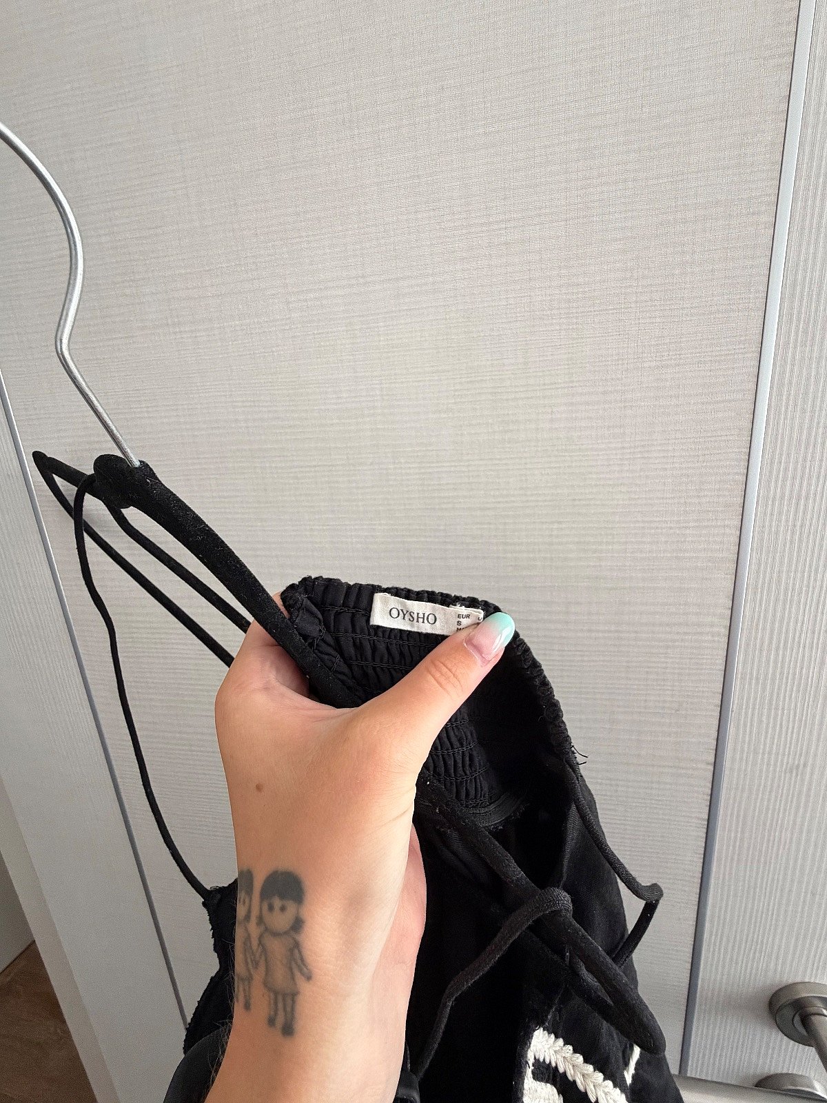 Black Oysho Embroidered Dress, photo 4