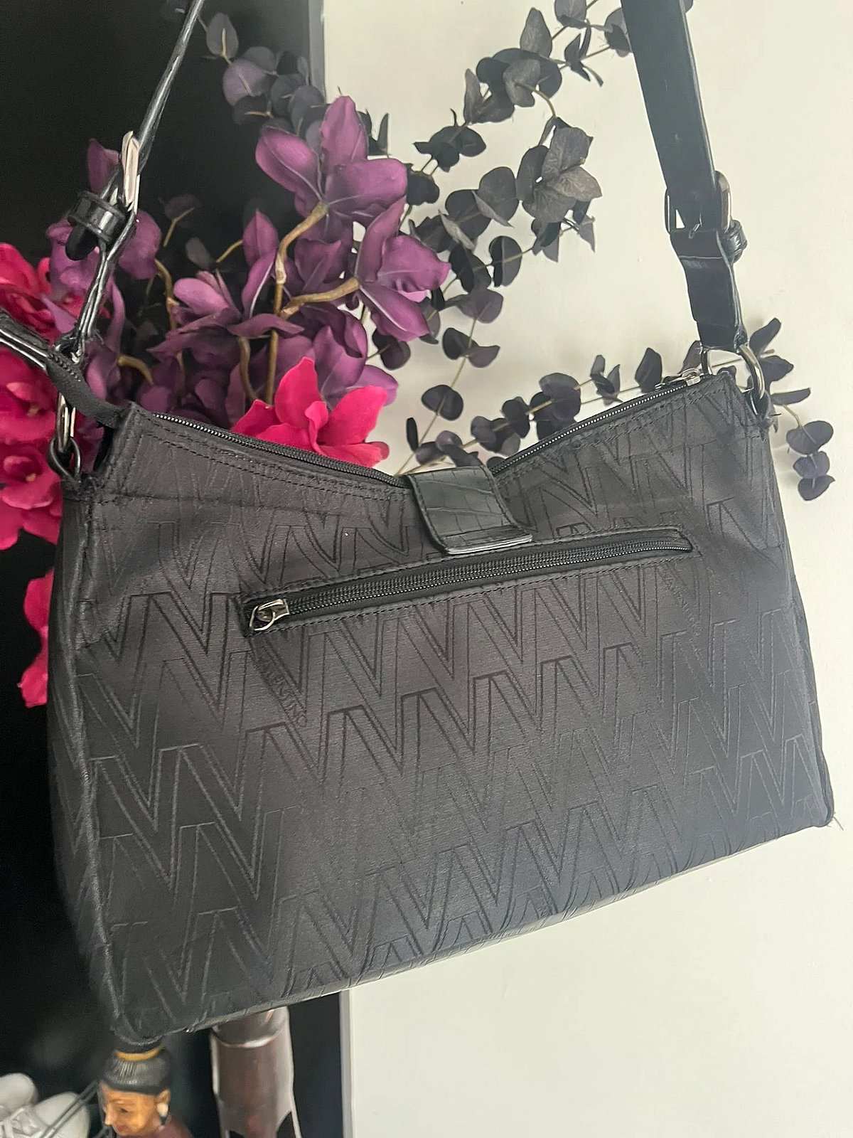 Bolso de hombro Mario Valentino con monograma negro, foto 5