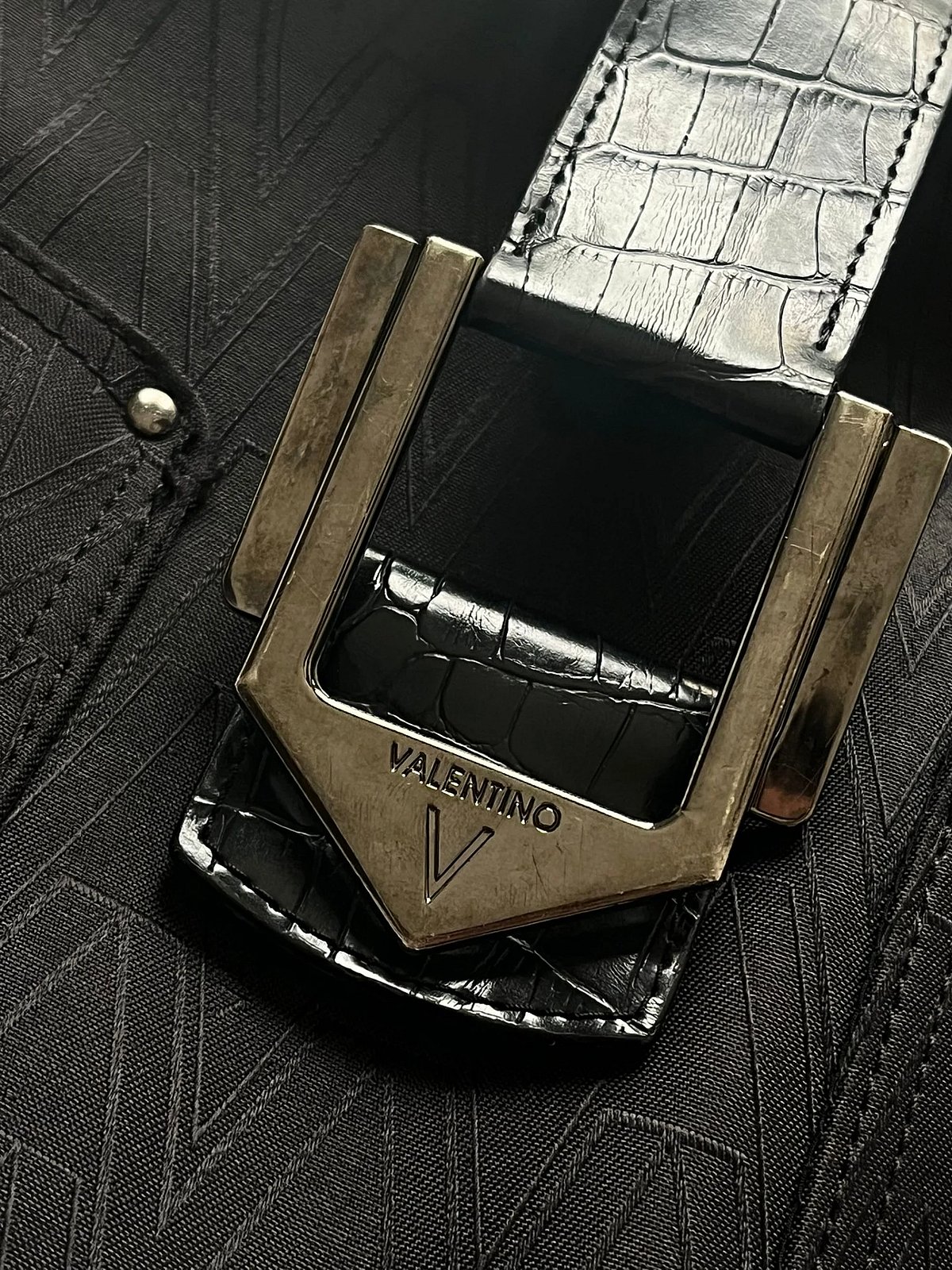 Bolso de hombro Mario Valentino con monograma negro, foto 7