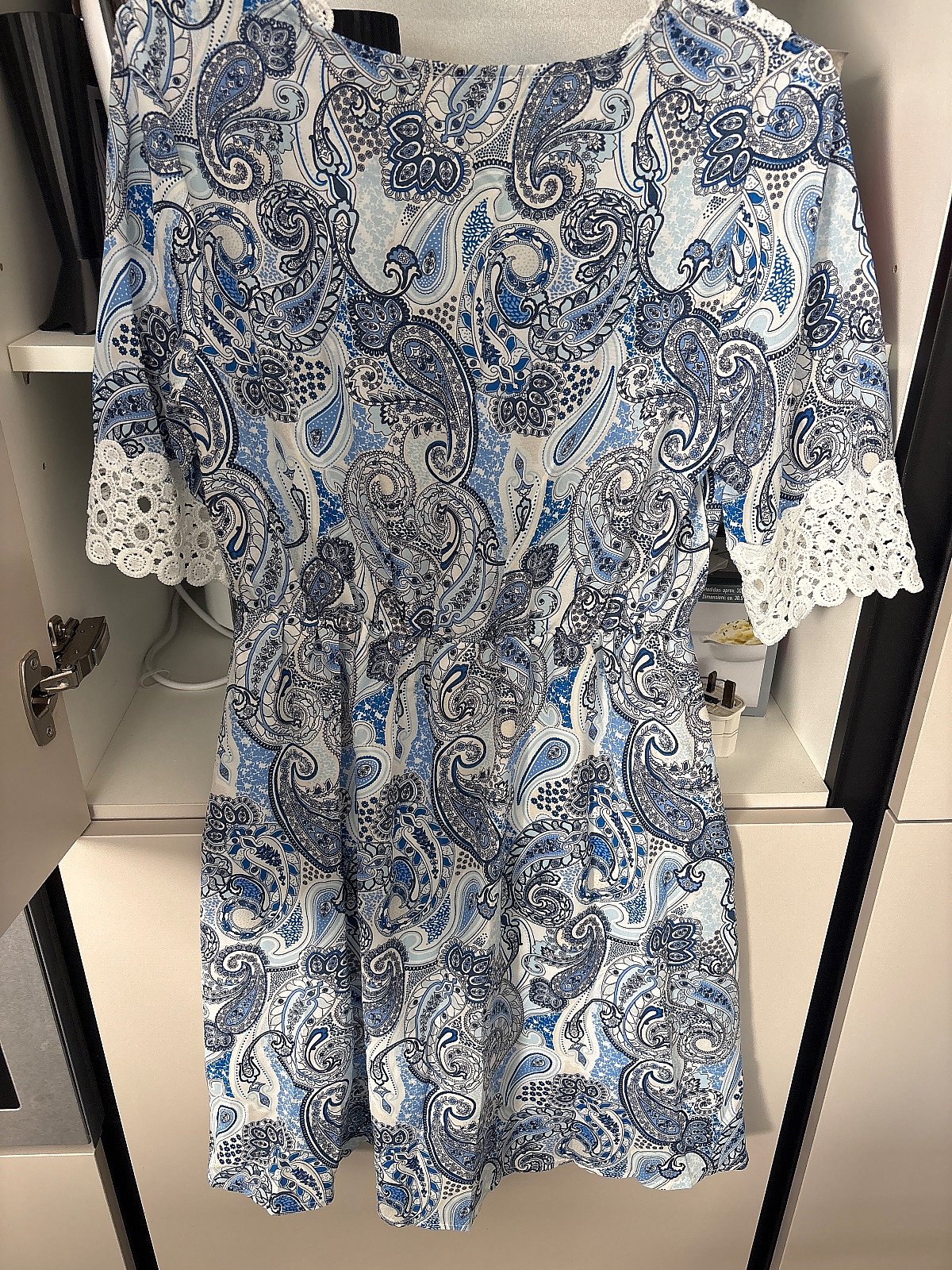 Blue paisley lace trim dress, photo 2