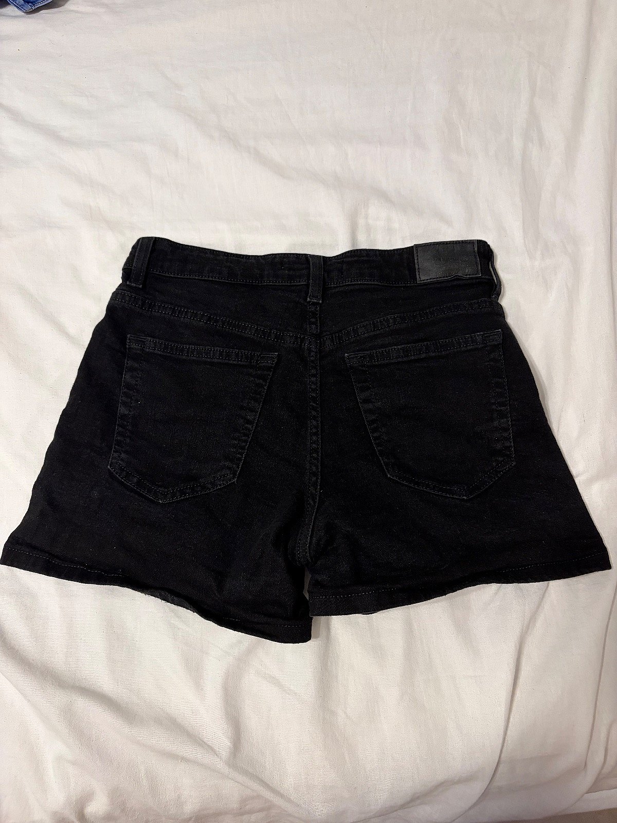 Black Denim High Waisted Shorts, photo 2