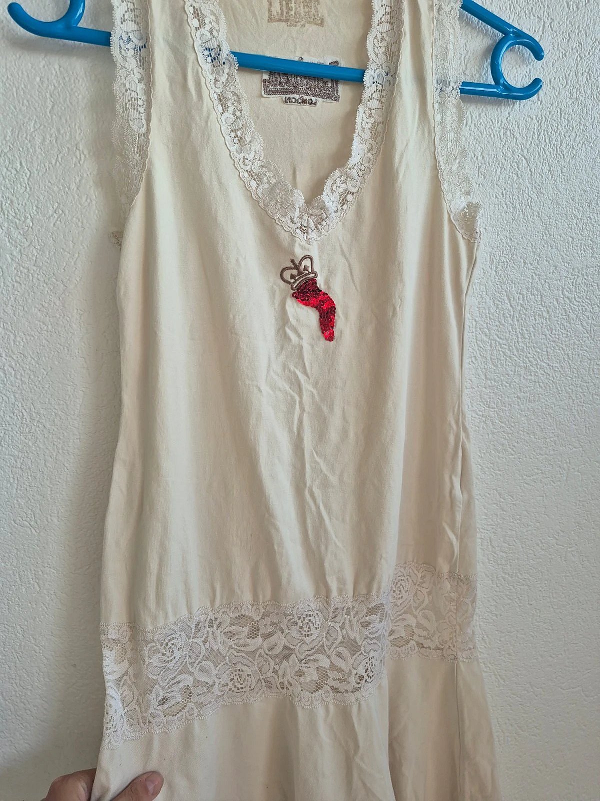 Cream Lace Trim Vest Dress, photo 3