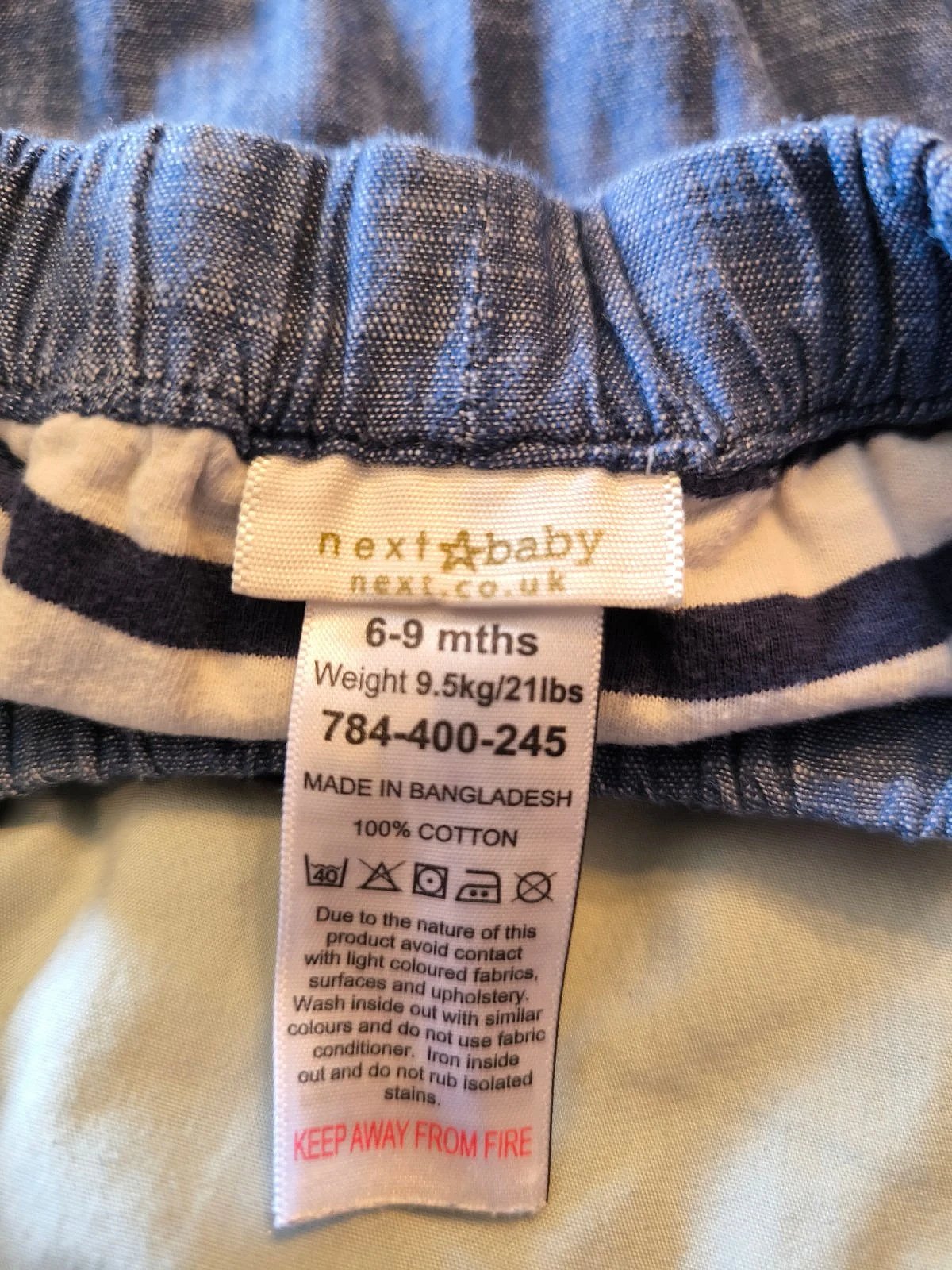 Baby blue cotton trousers, photo 3