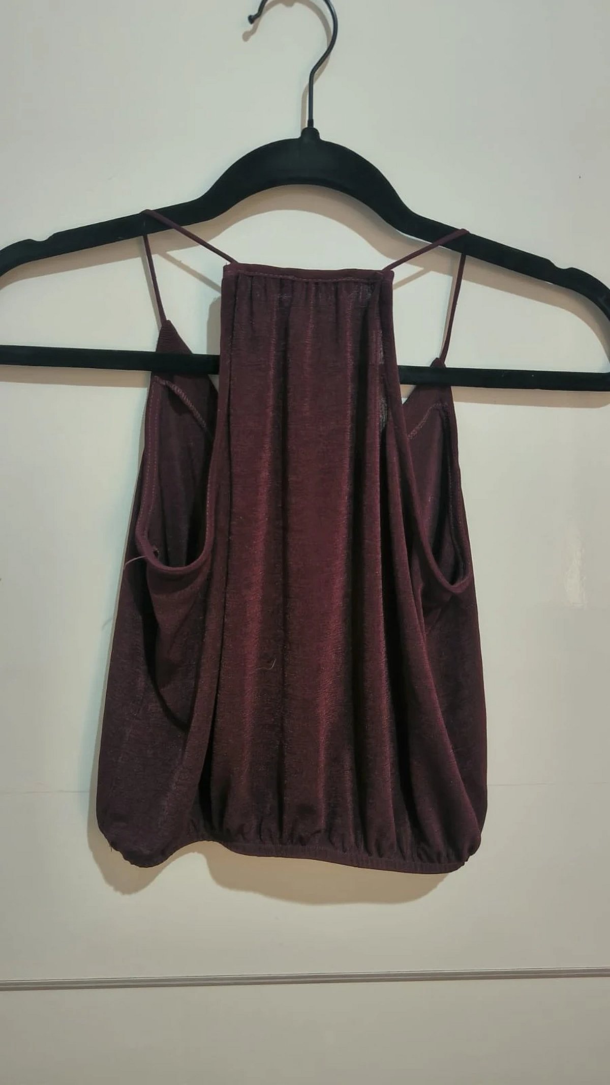 Top a spalline sottili color bordeaux, foto 2