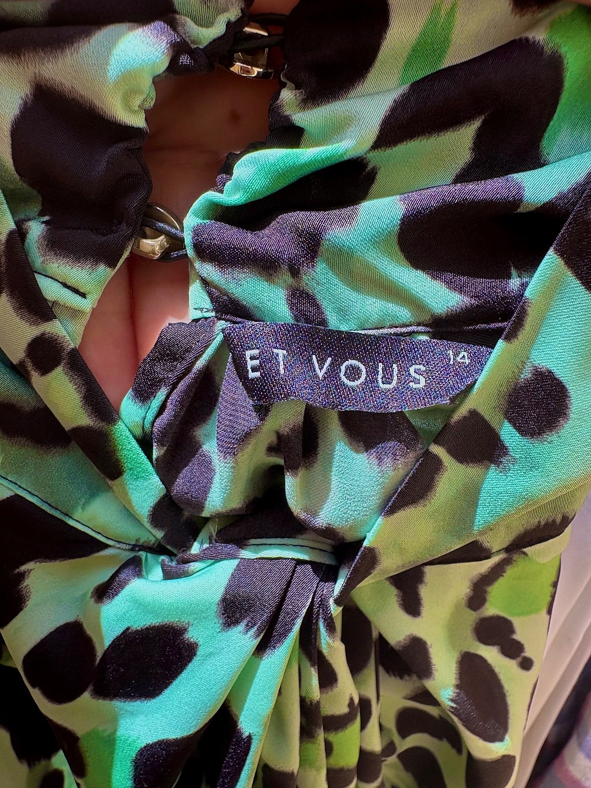 Green Animal Print Sleeveless Top, photo 2