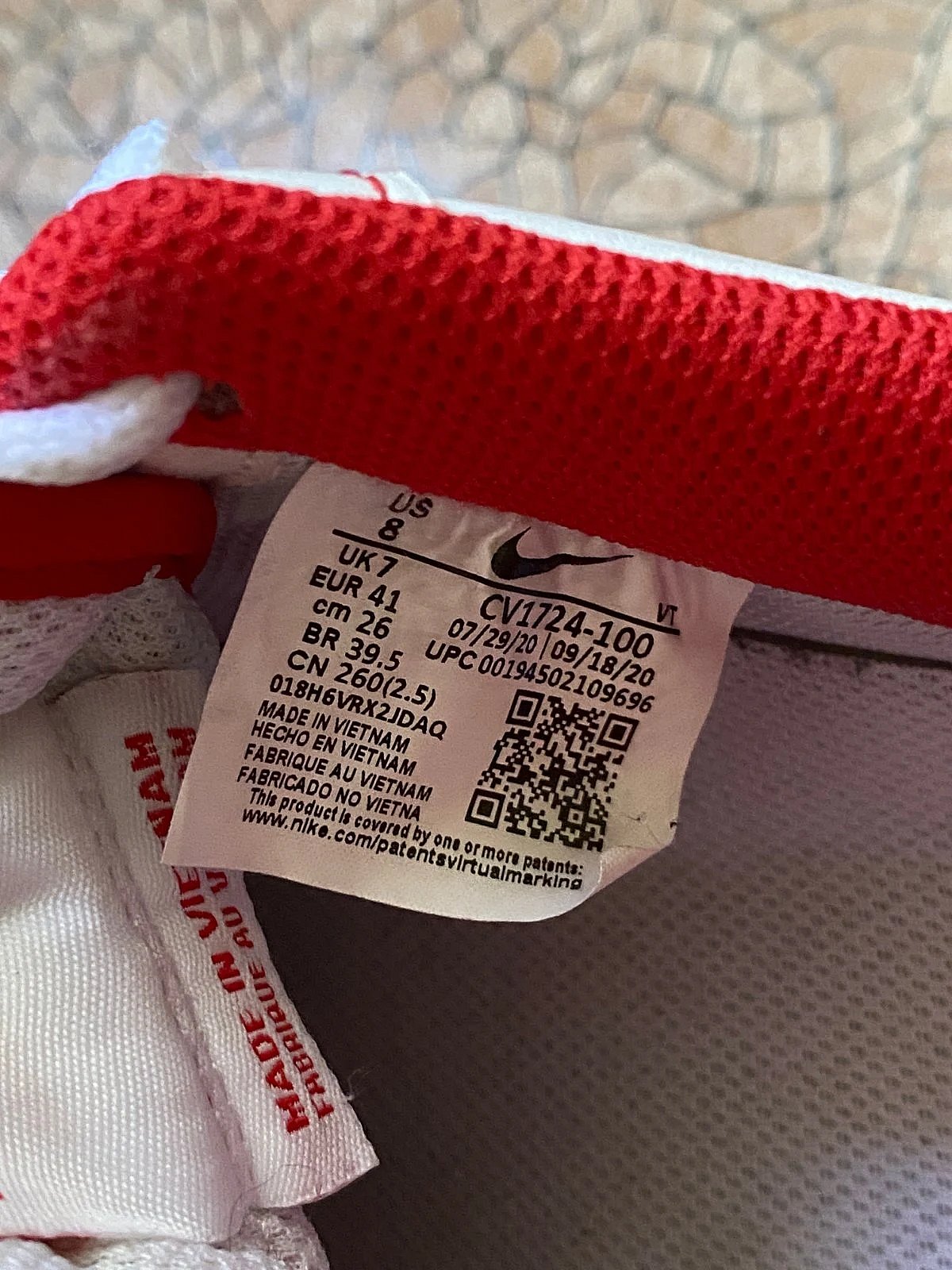 Nike Air Force 1 '07 Stitch in White/University Red, photo 6