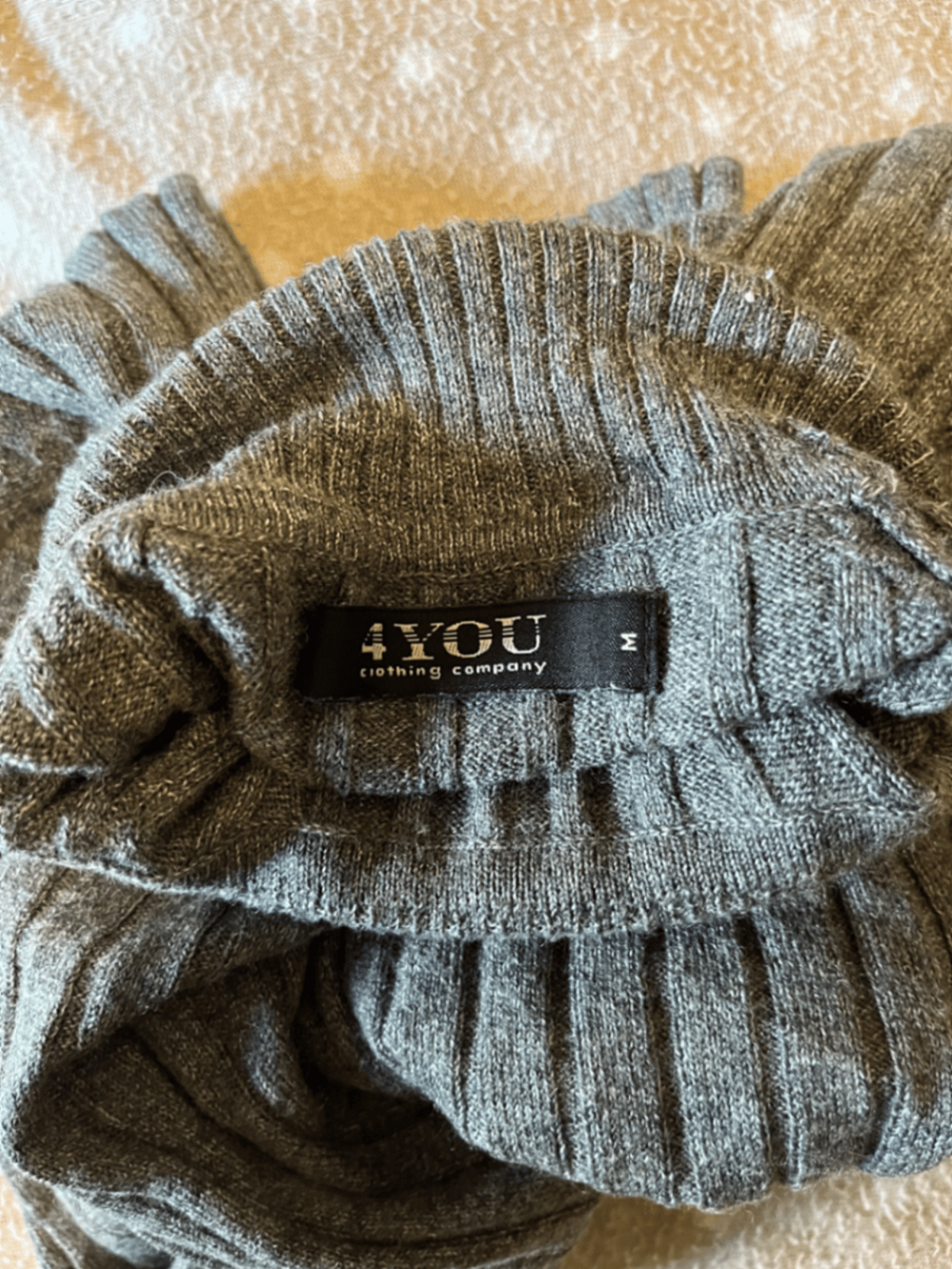 Grey Ribbed Turtleneck Jumper, photo 2