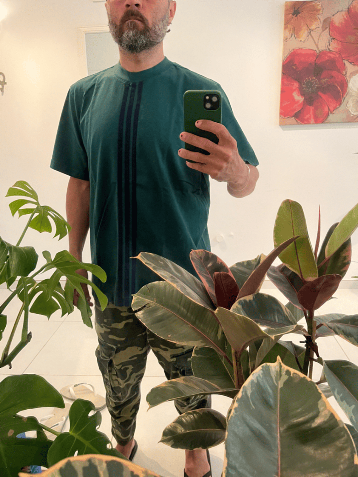 Adidas Green Vertical Stripe T-Shirt, photo 4