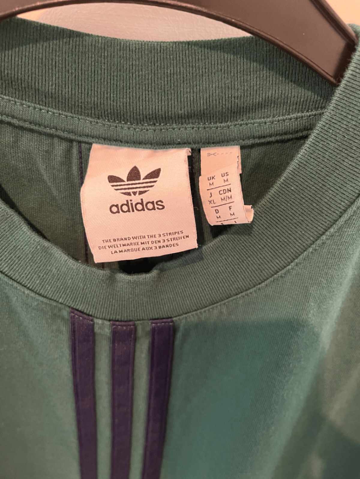 Adidas Green Vertical Stripe T-Shirt, photo 2