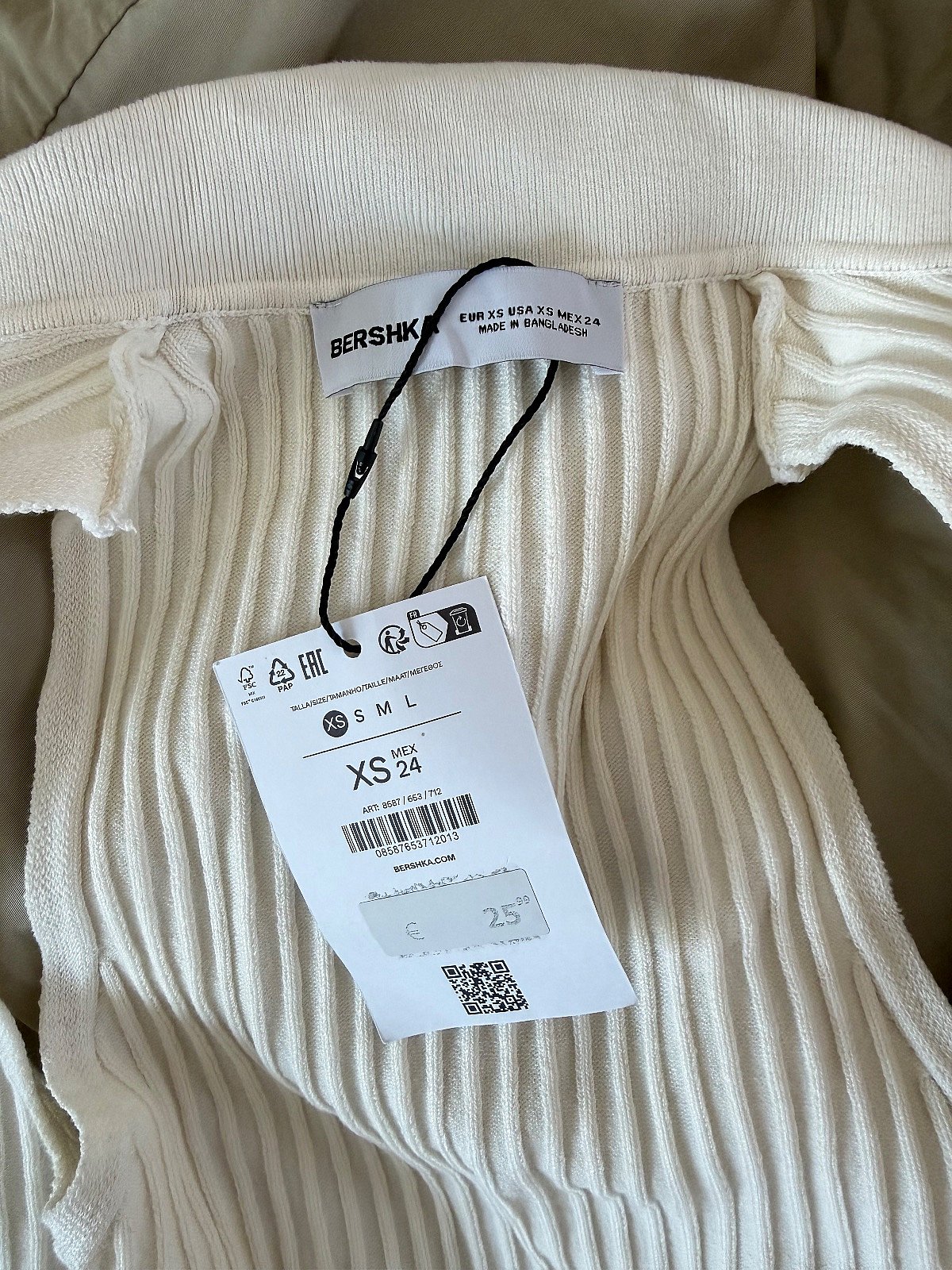 Cream Ribbed Zip-Up Top, photo 3