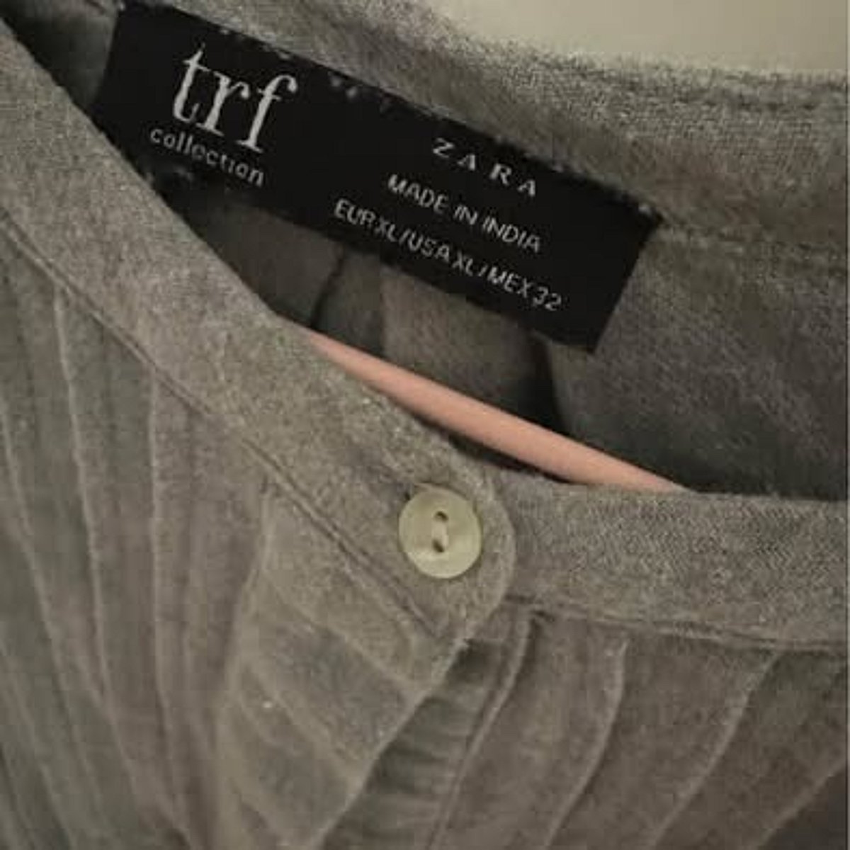Zara Embroidered Grey Cotton Blouse, photo 2