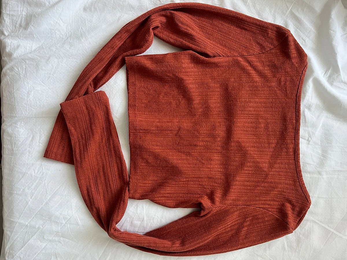 Rust ribbed long-sleeve top - photo 3