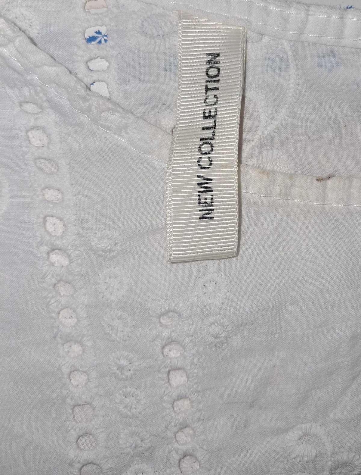 Top blanco con volantes, estilo boho, de una marca italiana, 100 % algodón, foto 5
