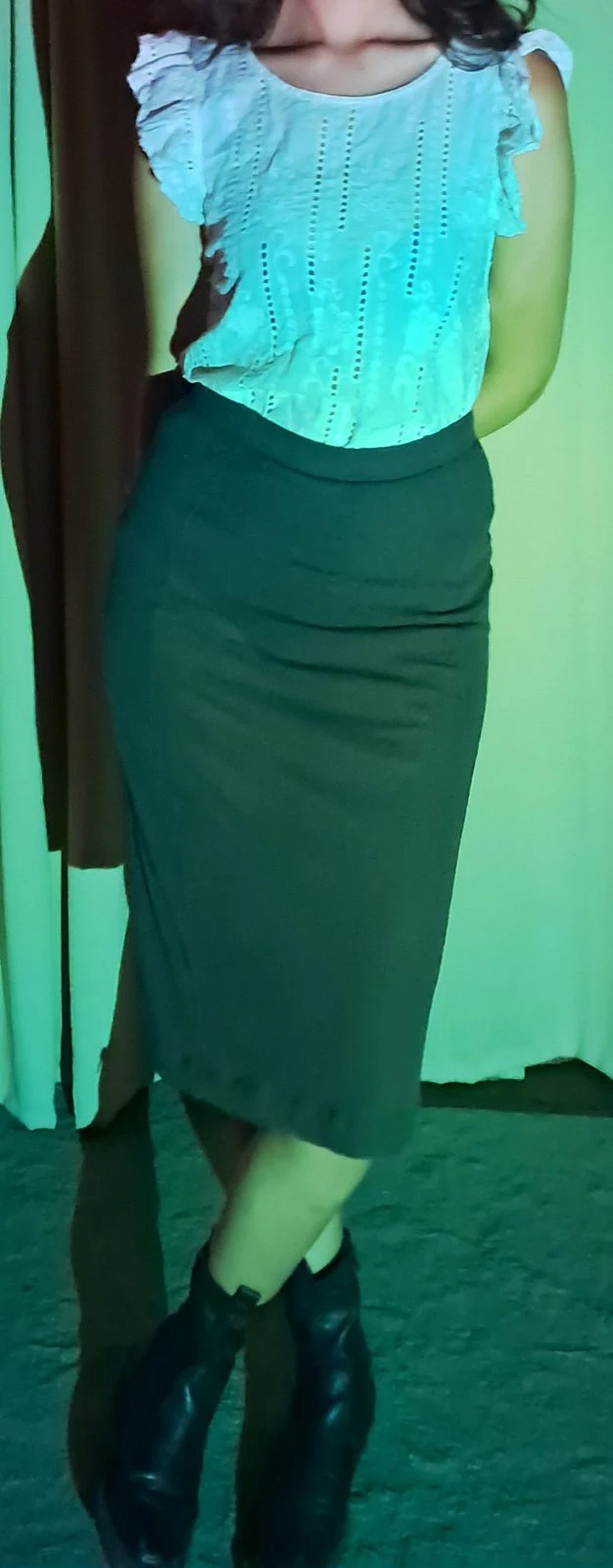 Top blanco con volantes, estilo boho, de una marca italiana, 100 % algodón, foto 3