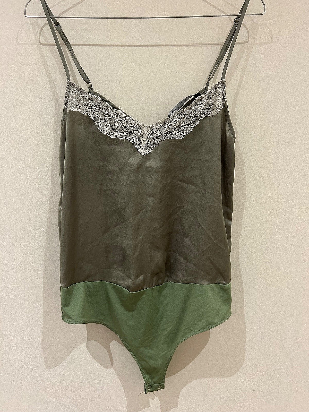 Zara Lace Trim Satin Bodysuit, photo 2