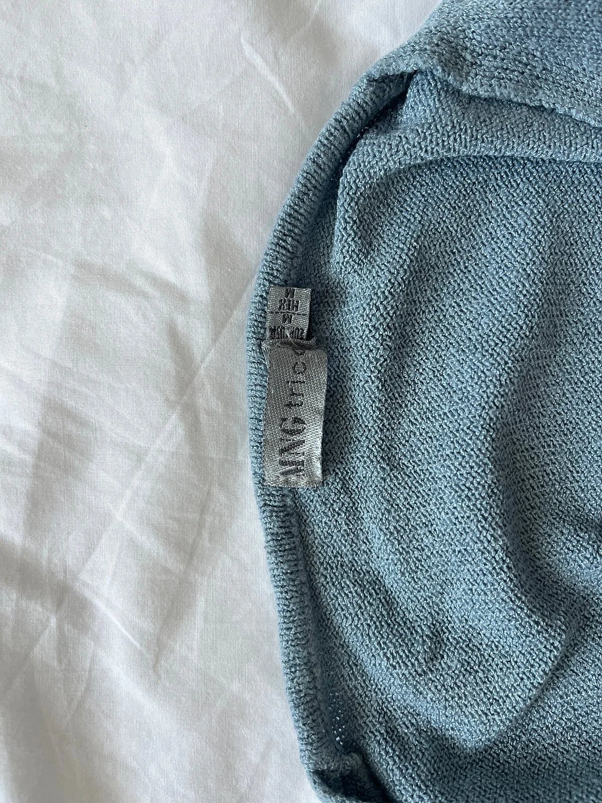 Blue knitted short sleeve top - photo 3