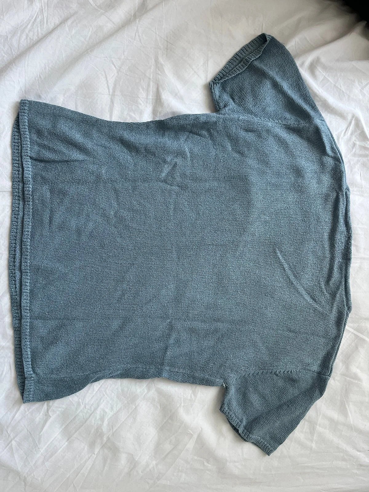 Blue knitted short sleeve top - photo 2