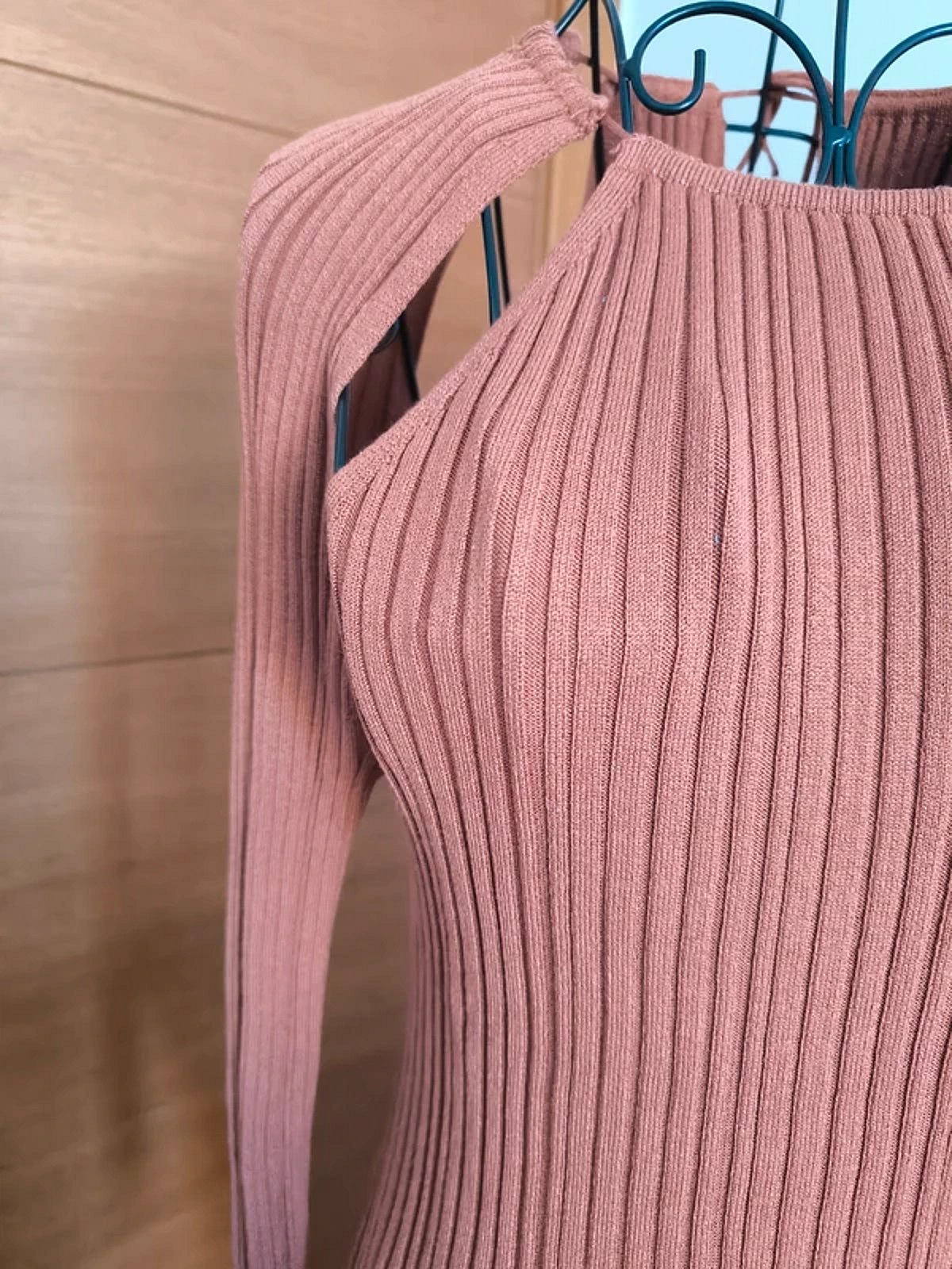 Ribbed Long Sleeve Midi Dress, photo 2