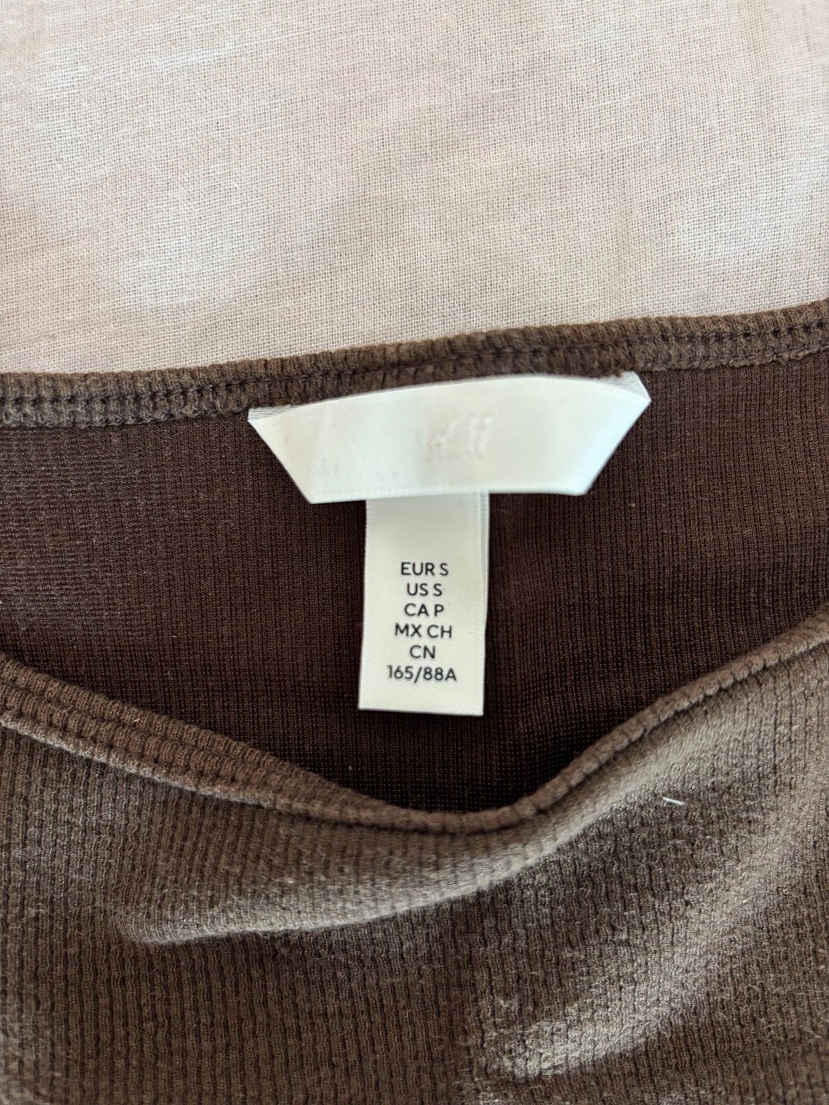 H&M Brown Ribbed Cropped Tank Top, photo 3
