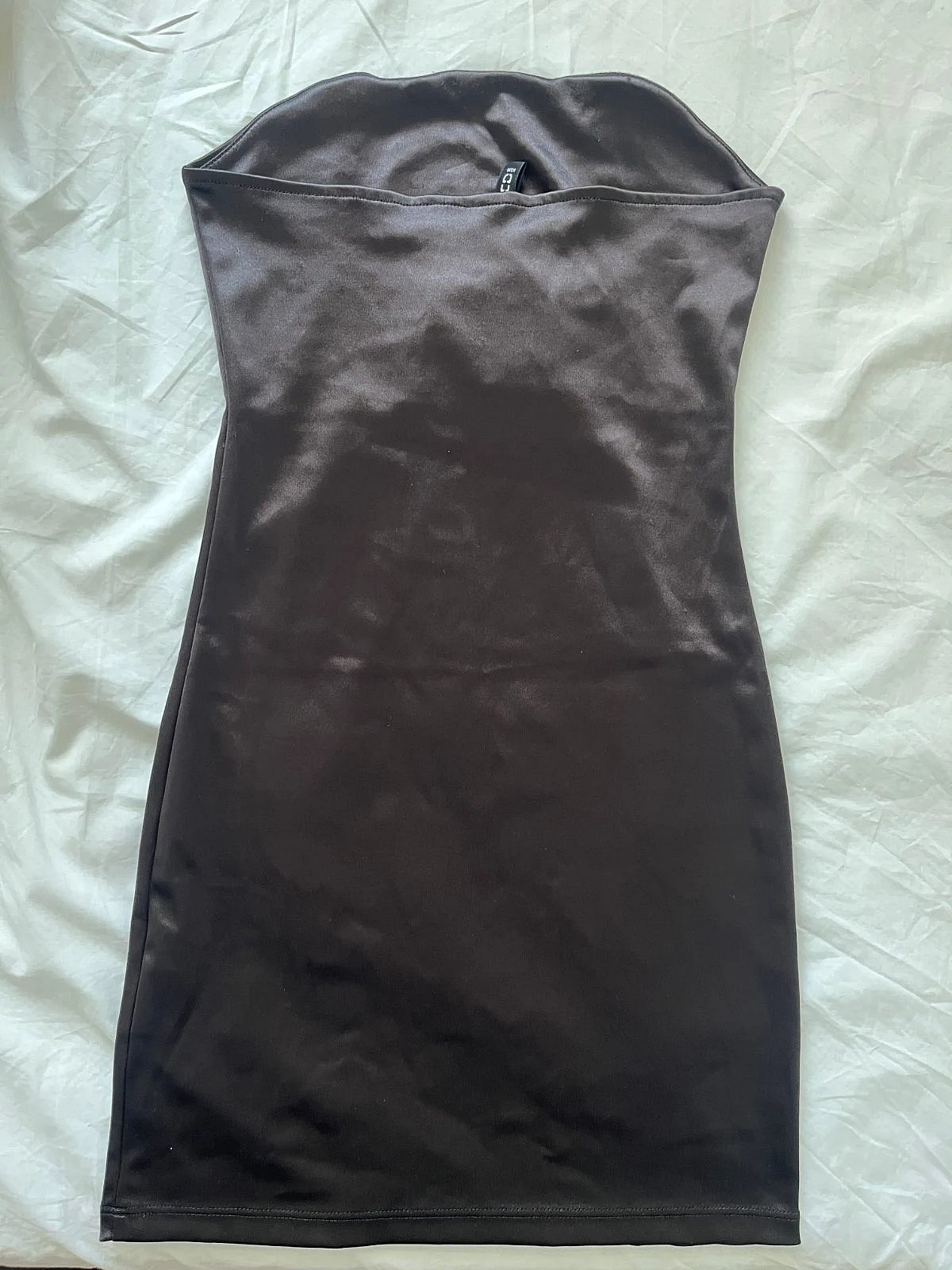 Satin strapless mini dress - photo 2