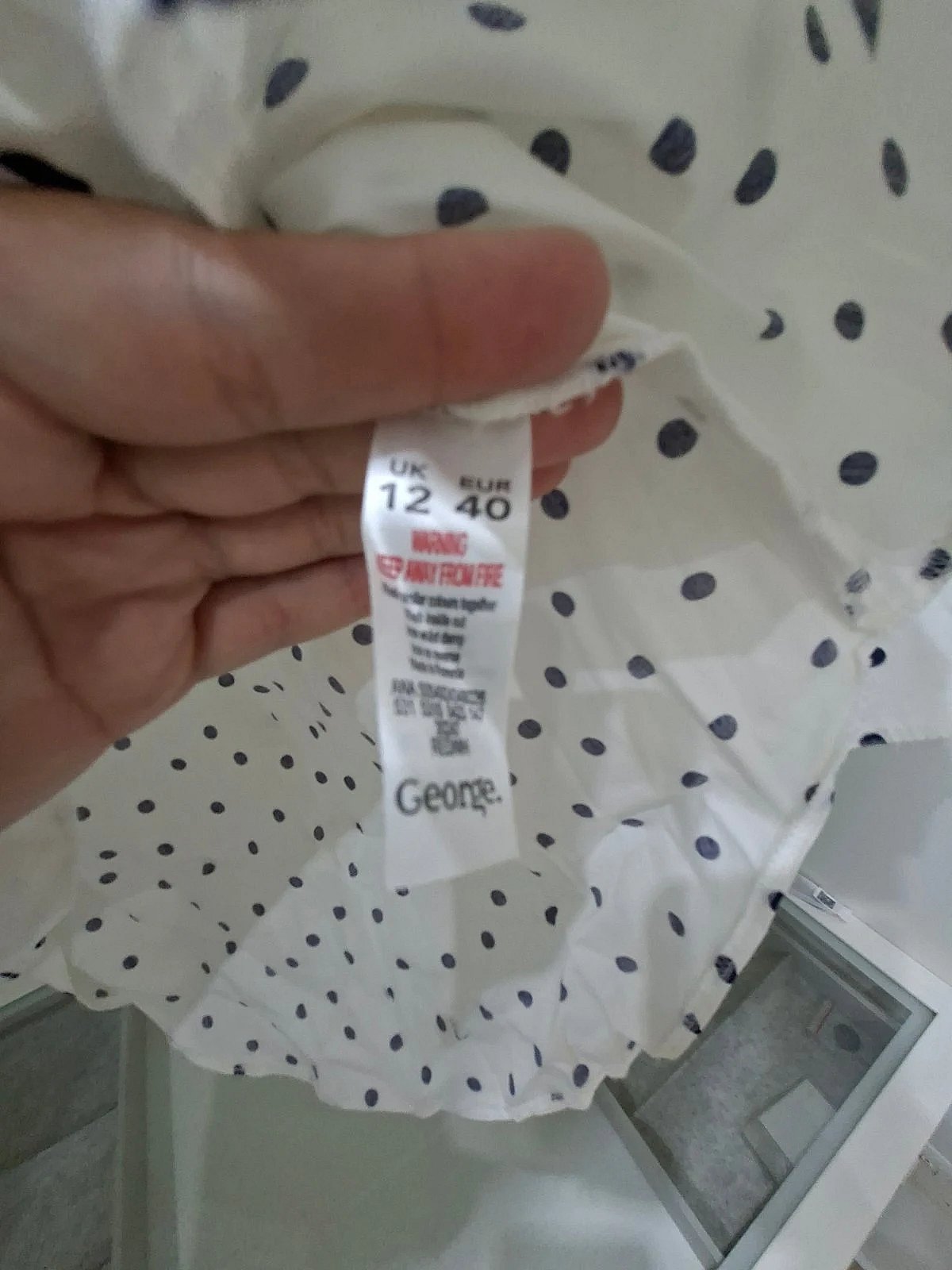 White Polka Dot Bell-Sleeve Top, photo 4