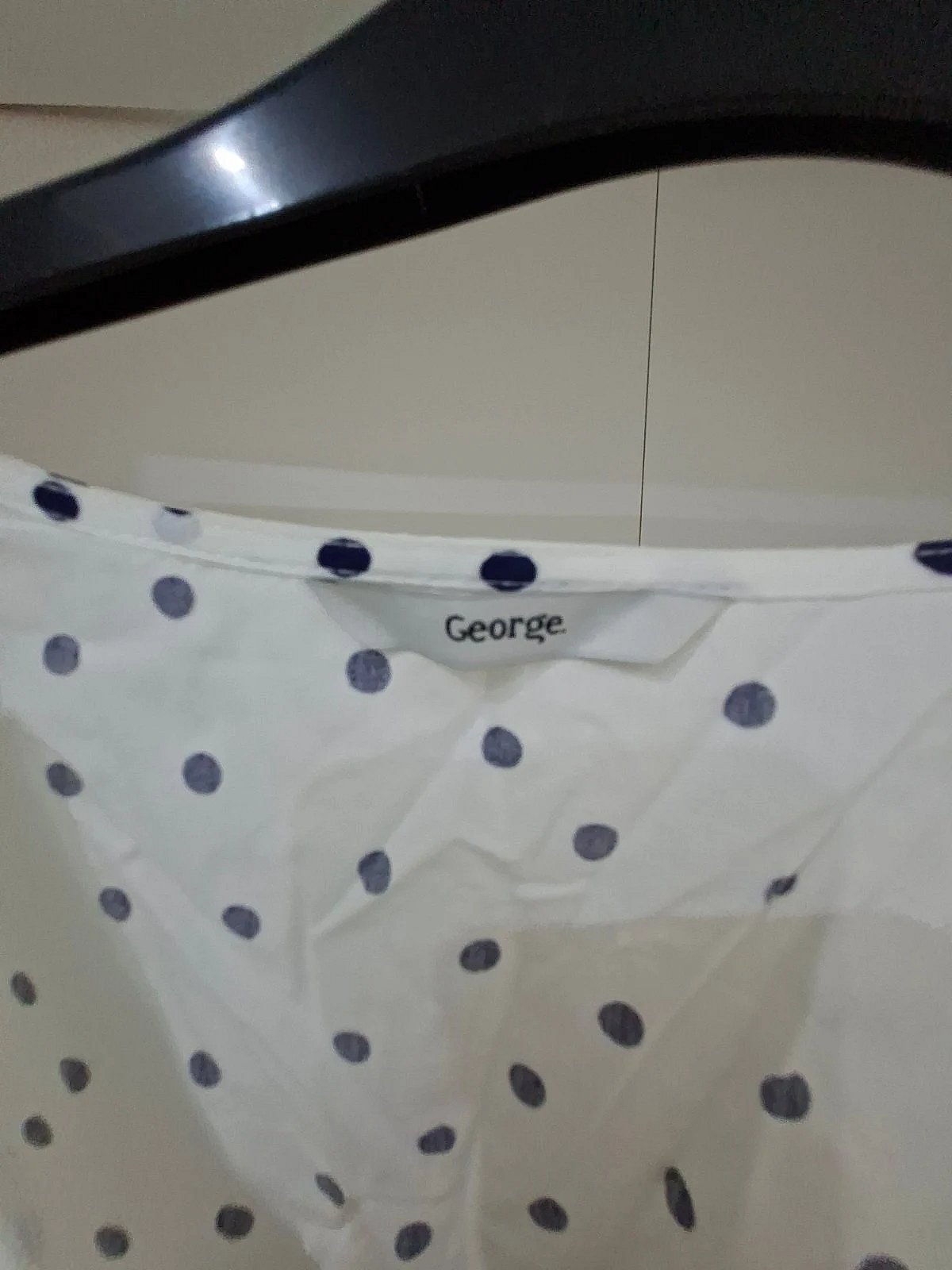White Polka Dot Bell-Sleeve Top, photo 2