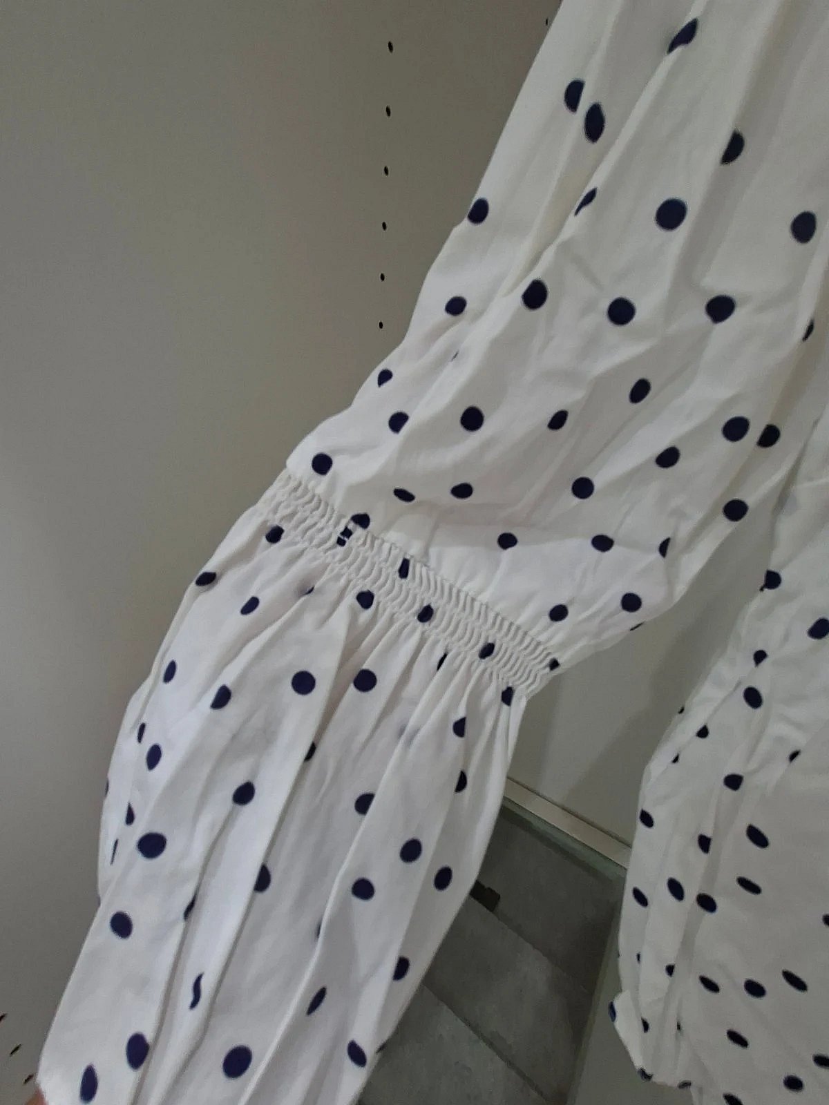 White Polka Dot Bell-Sleeve Top, photo 3
