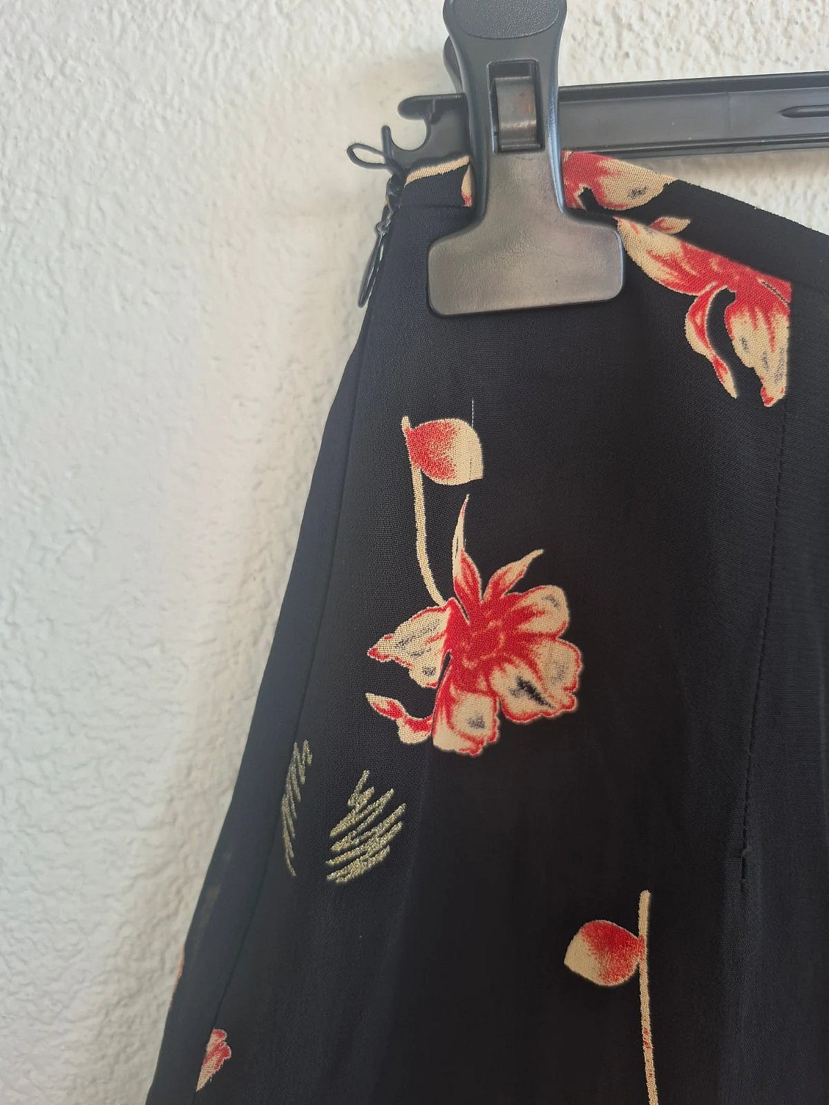 Floral black midi skirt vintage, photo 4
