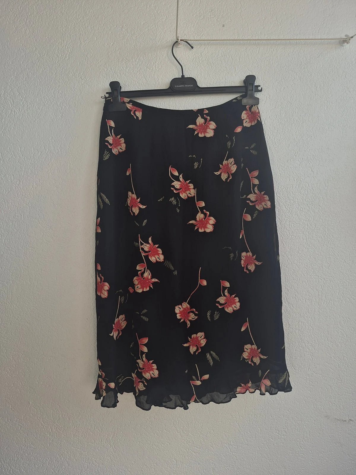 Floral black midi skirt vintage, photo 3