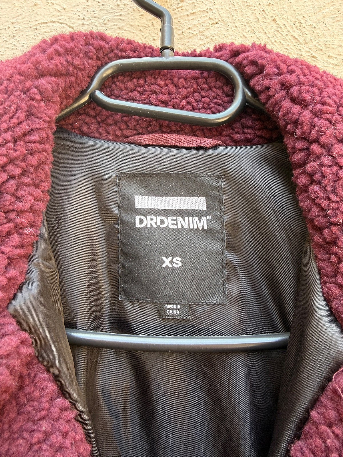 Dr Denim Pixley Borg Jacket in Burgundy, photo 2