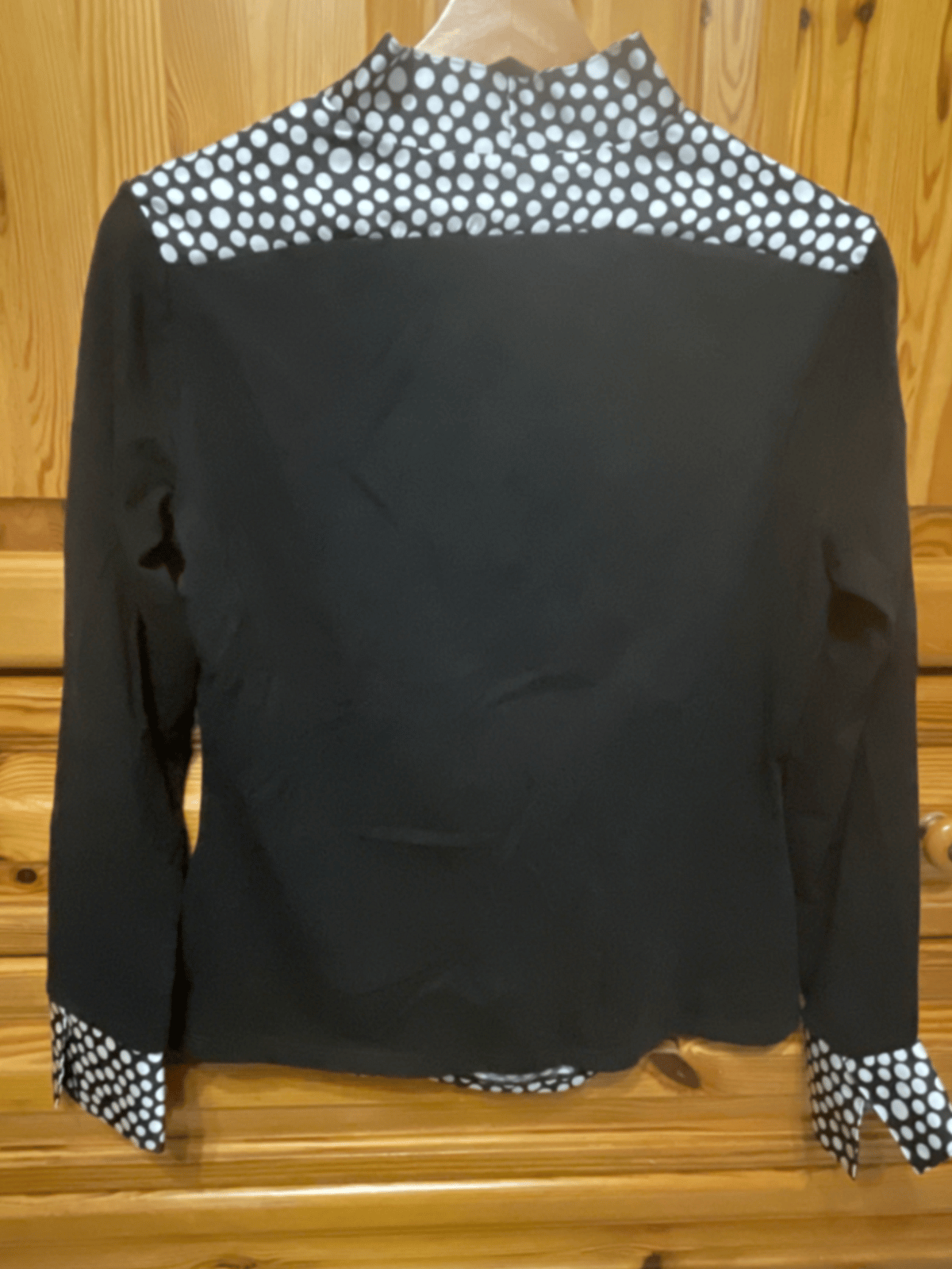 Polka Dot Panel Mock Neck Top - photo 2