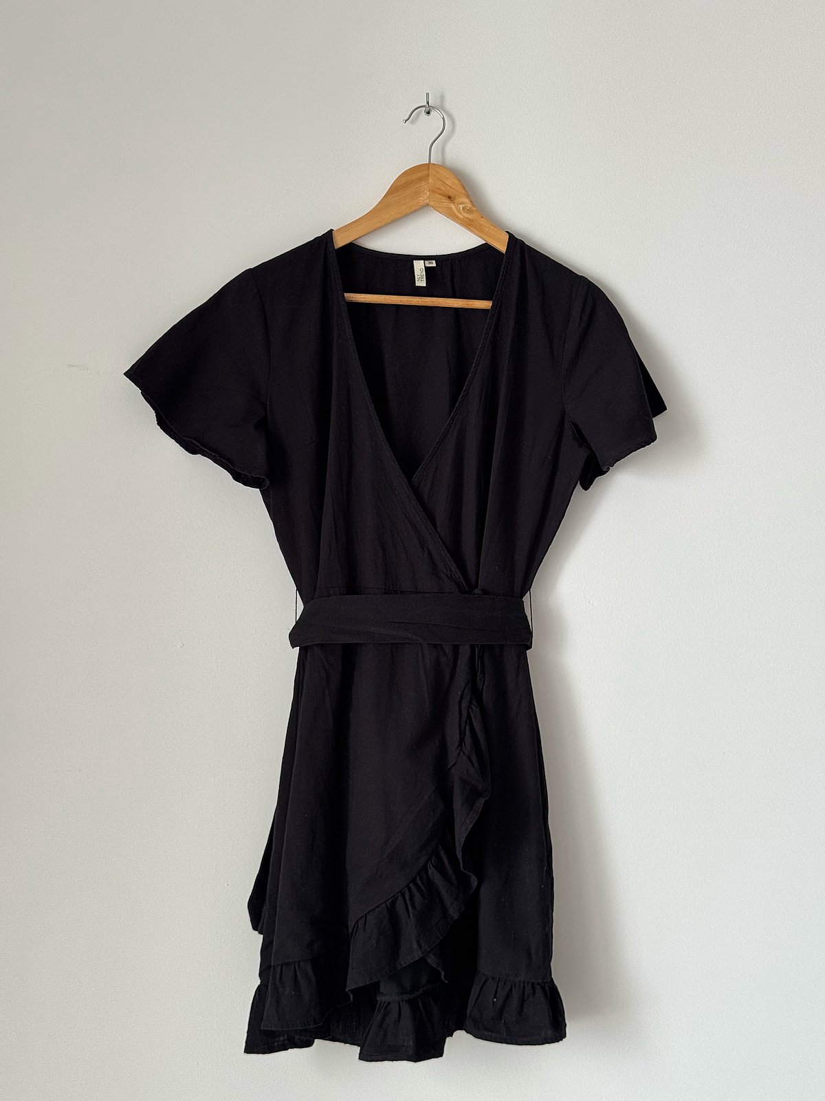 Black Ruffle Wrap Mini Dress, photo 2