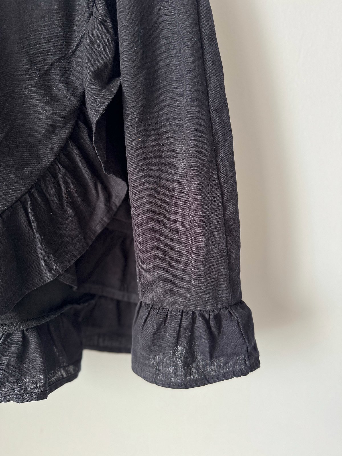 Black Ruffle Wrap Mini Dress, photo 3