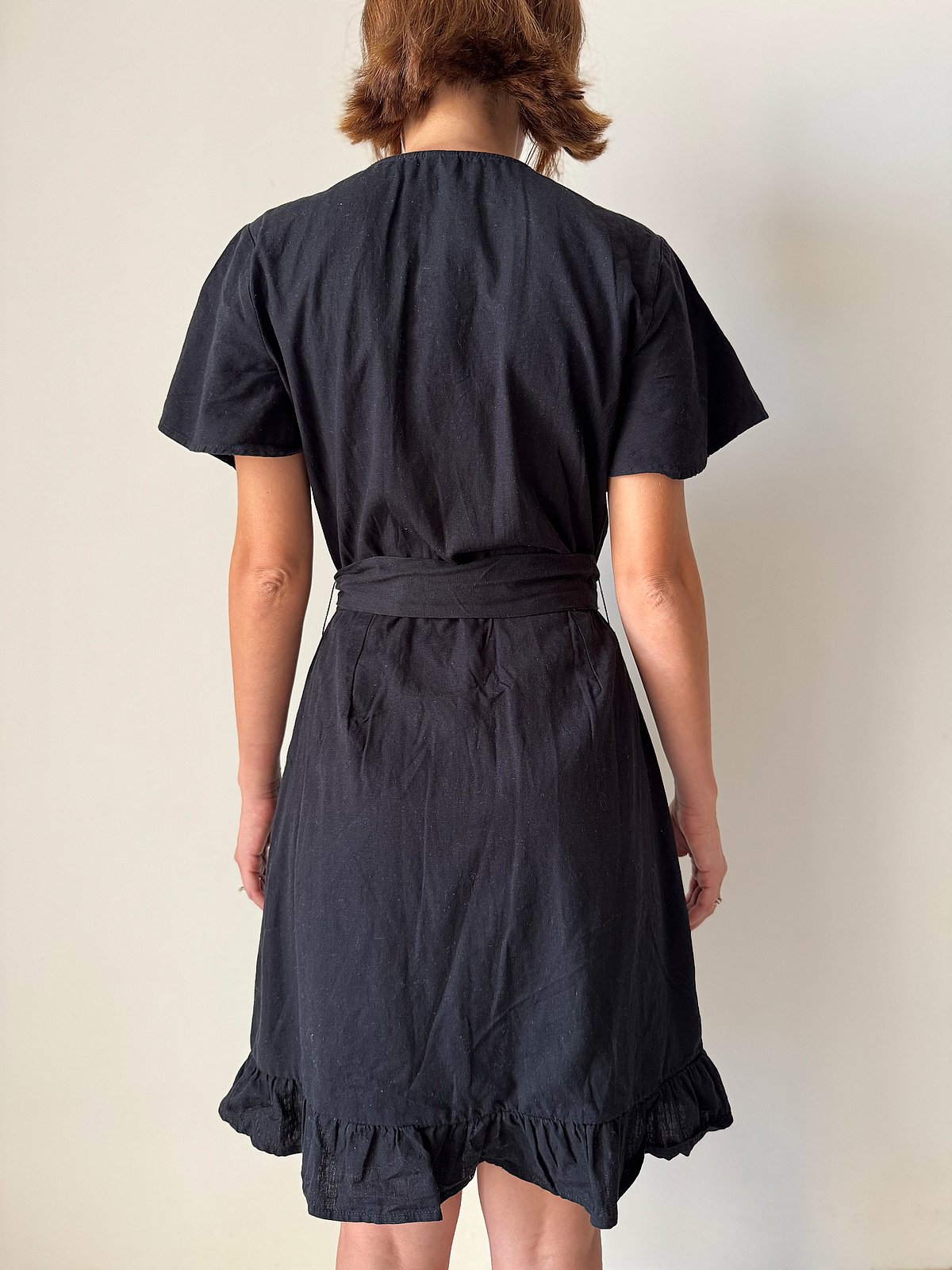 Black Ruffle Wrap Mini Dress, photo 8