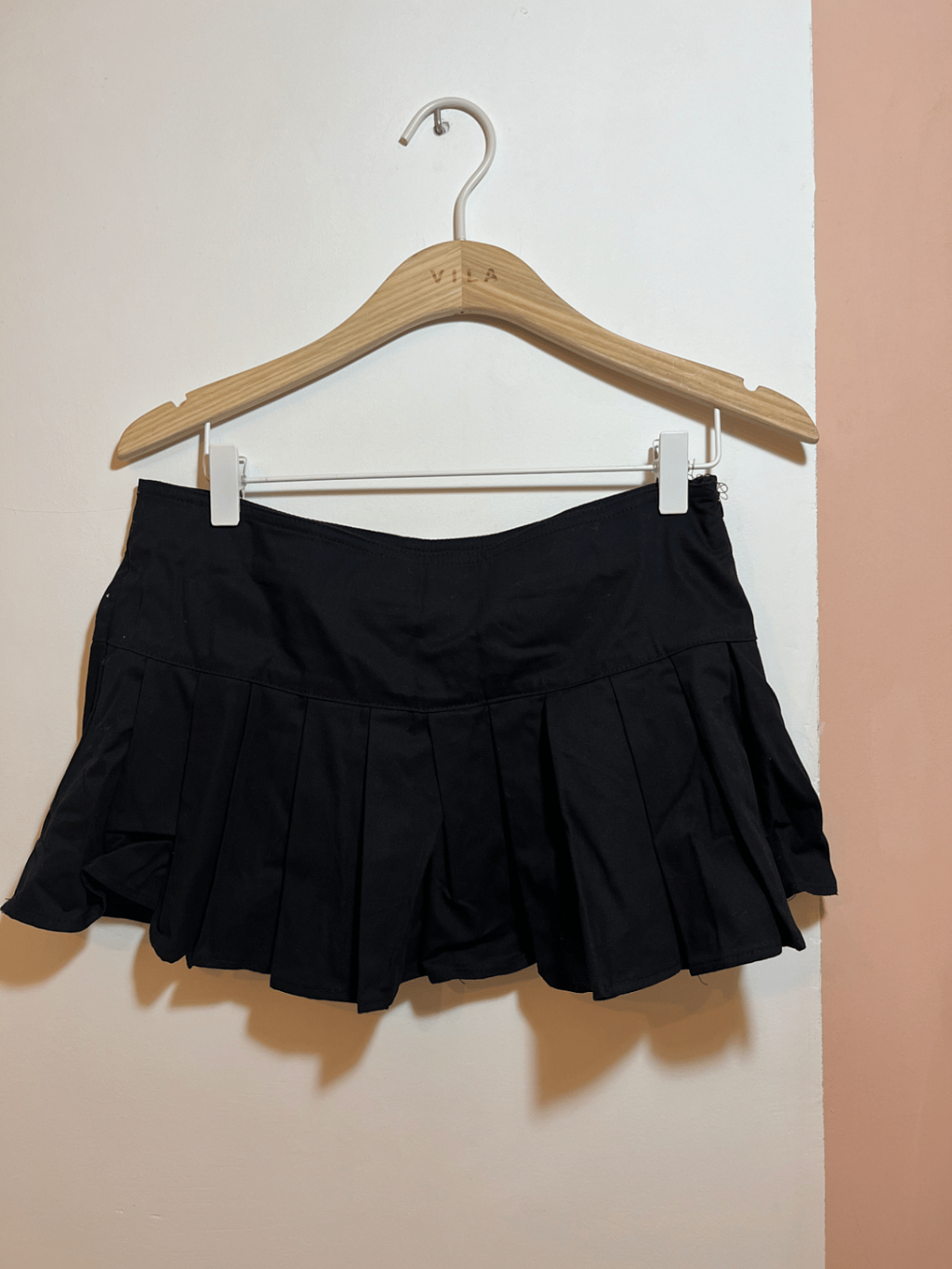 Black Pleated Buckle Detail Mini Skirt - photo 3