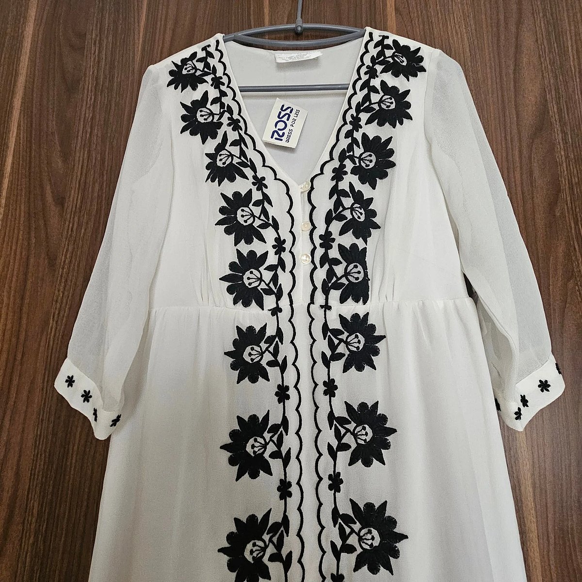 White Embroidered Floral Maxi Dress, photo 2